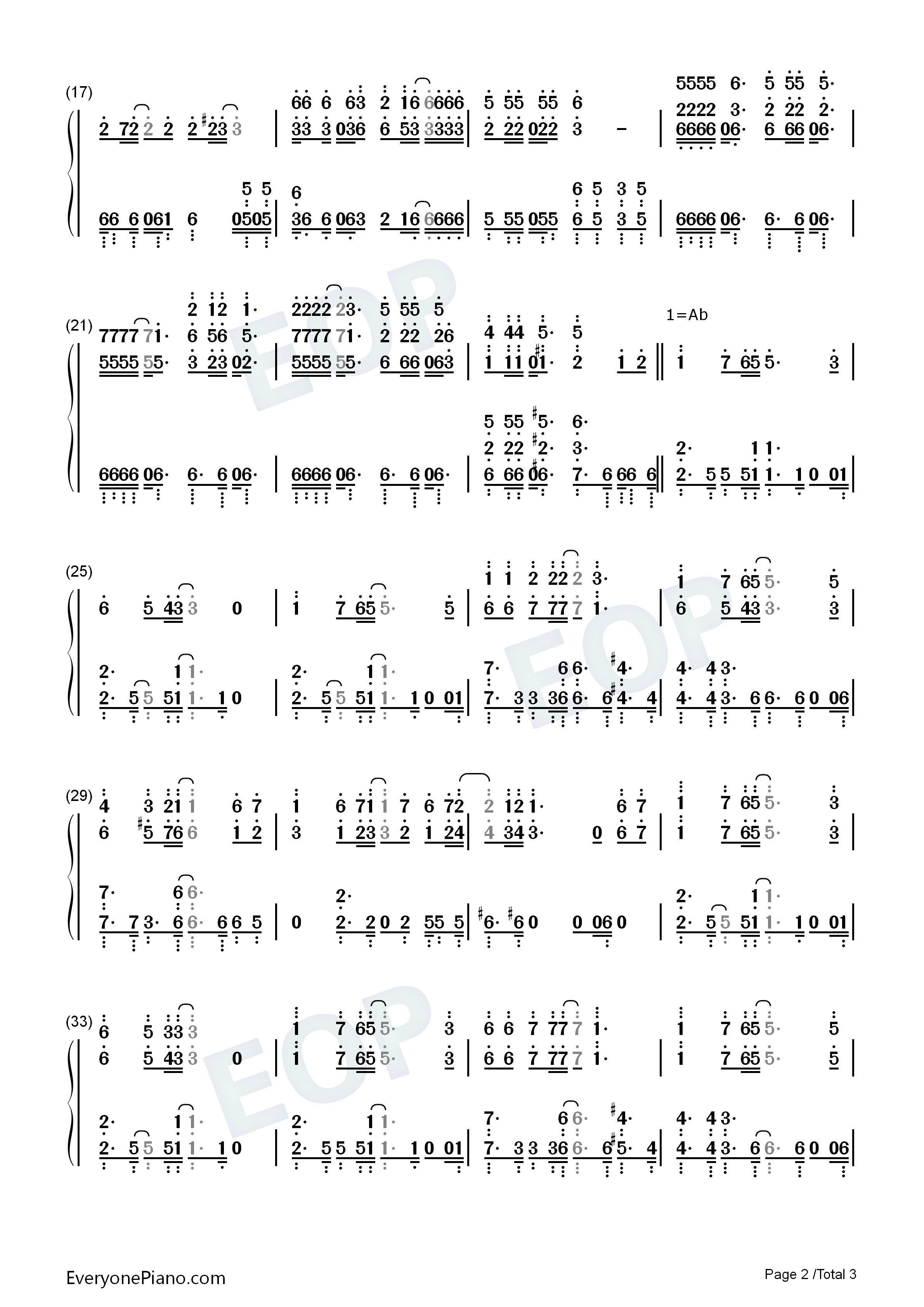 Share_The_World钢琴简谱_东方神起演唱