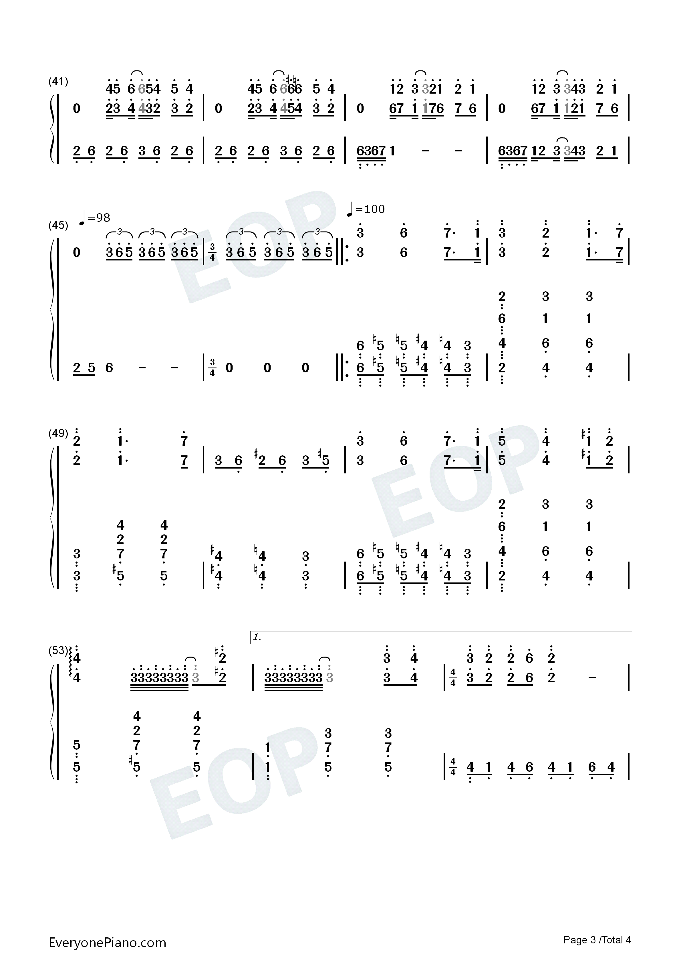 HANA钢琴简谱_久石让演唱