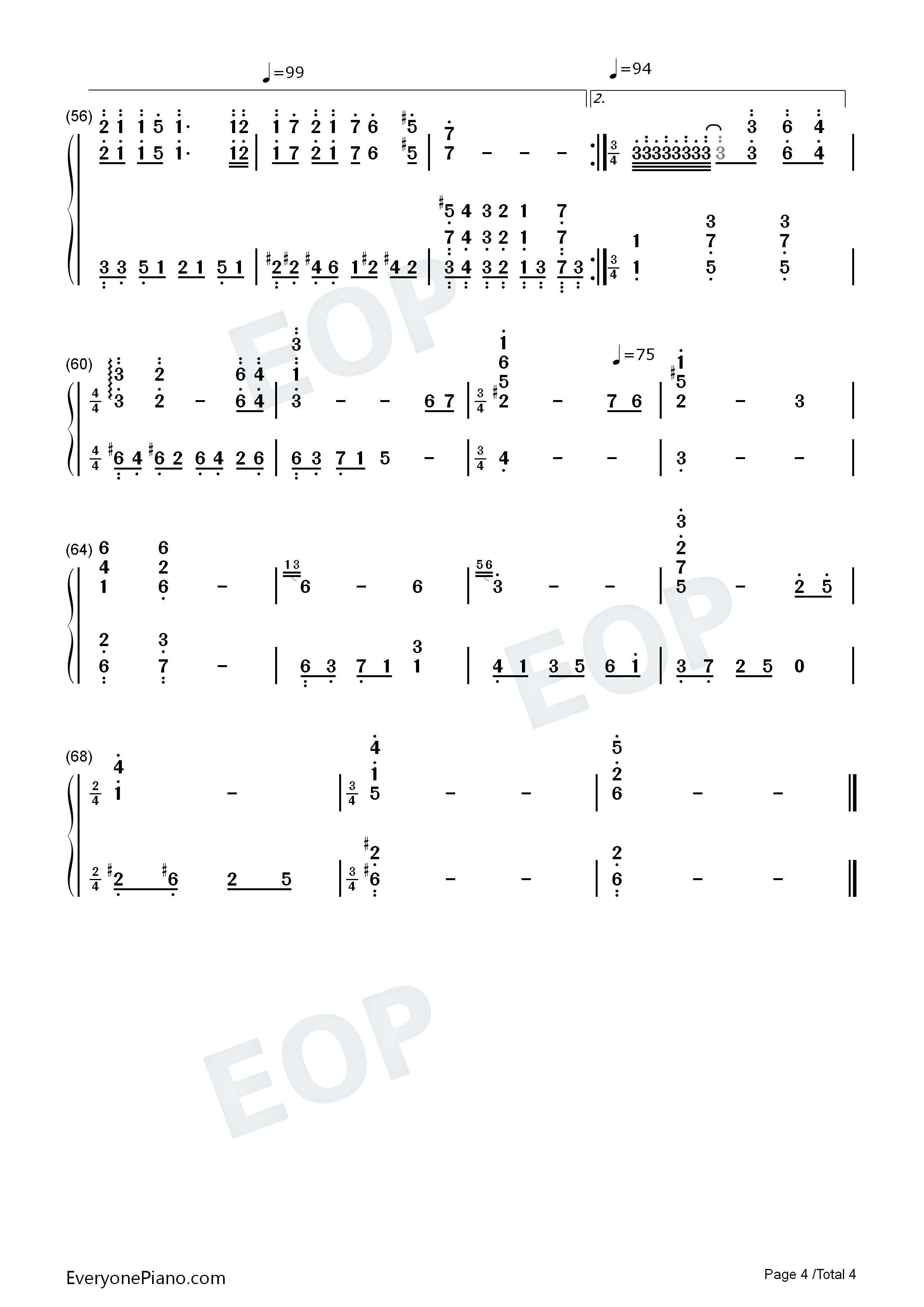 HANA钢琴简谱_久石让演唱