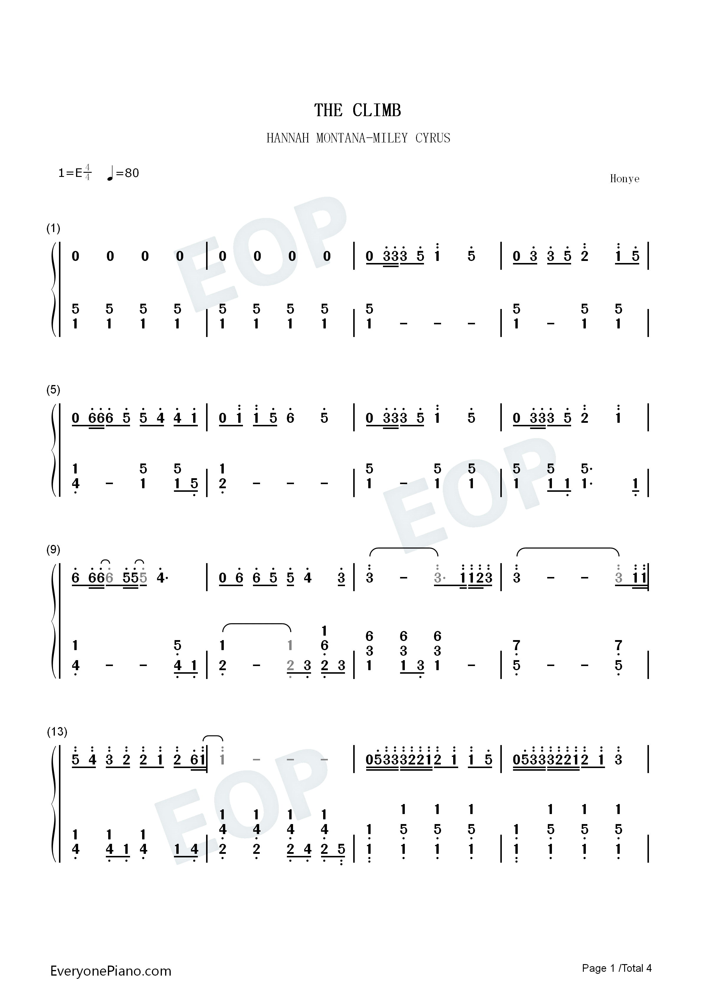 The_Climb钢琴简谱_Miley_Cyrus演唱