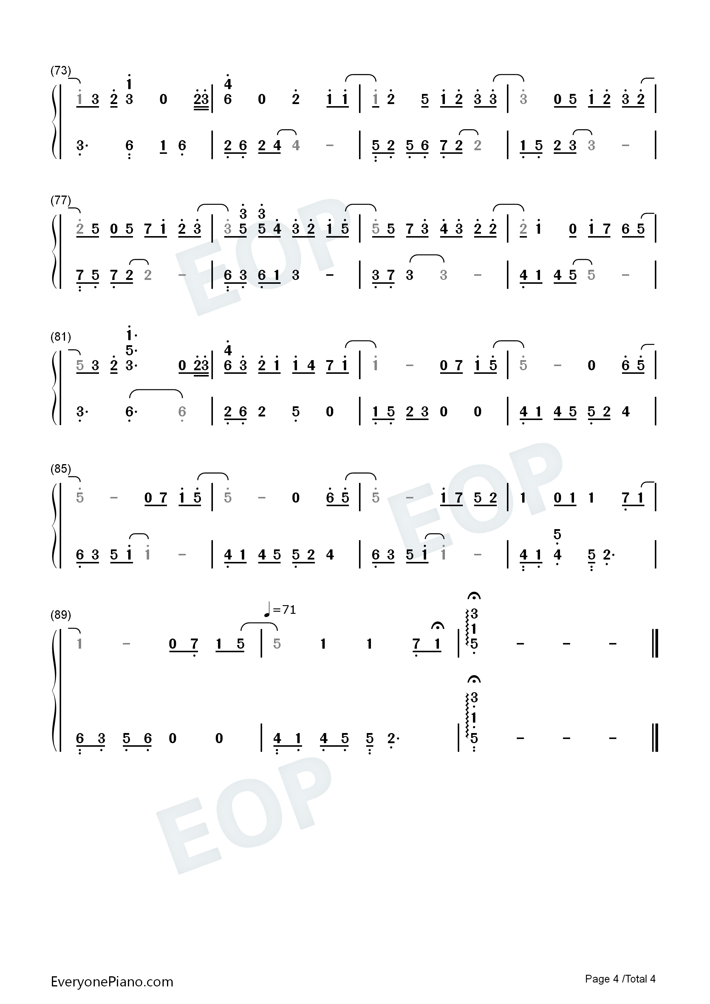 All_for_you钢琴简谱_佐藤史果演唱