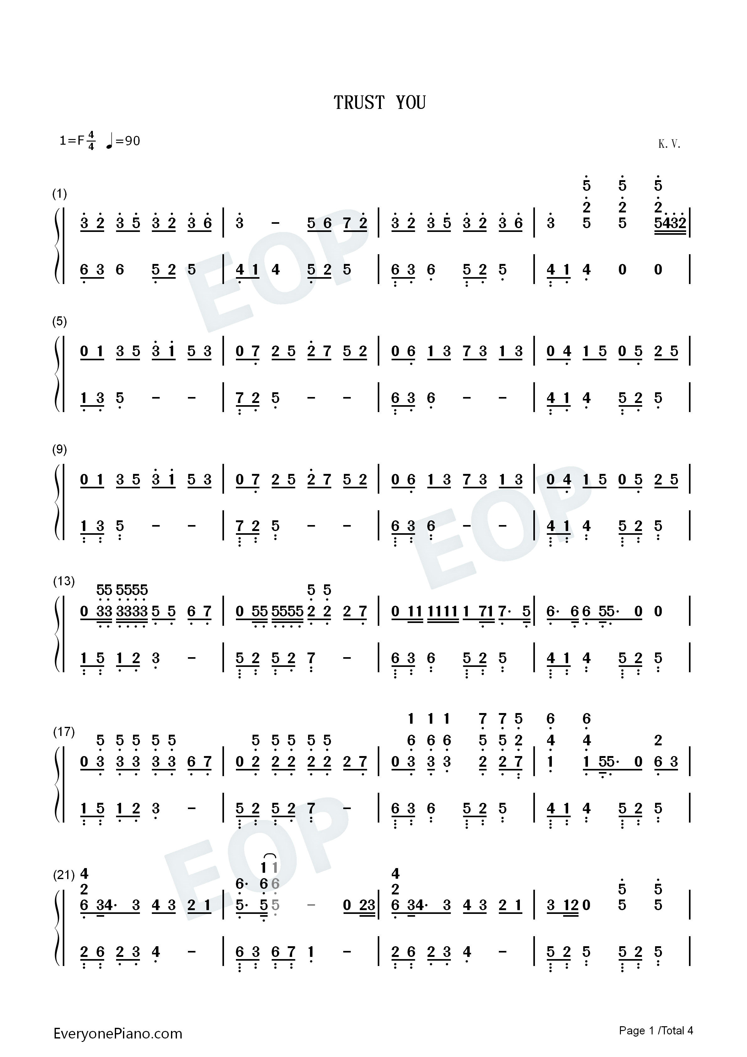 trust_you钢琴简谱_伊藤由奈演唱