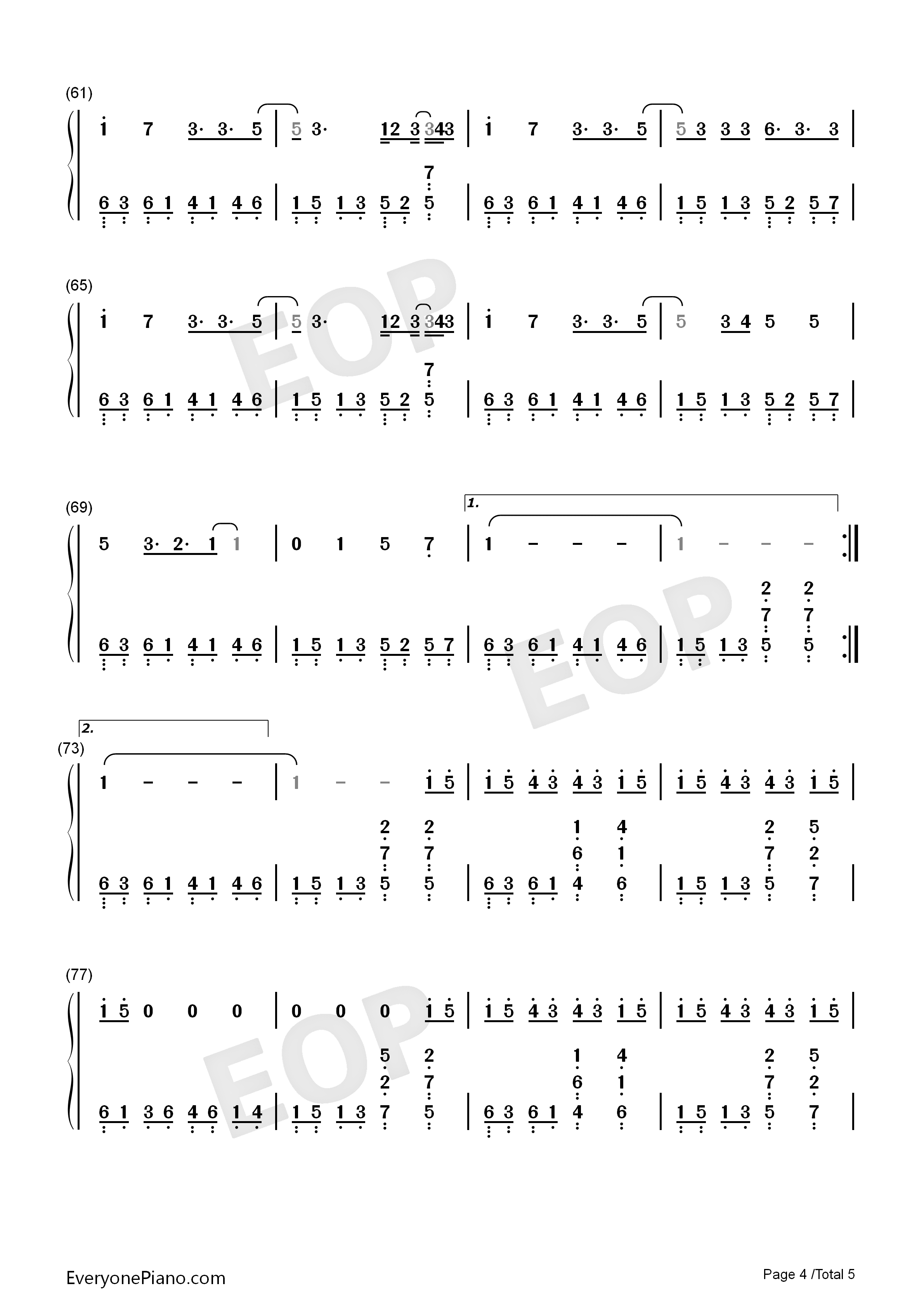 Beautiful_World钢琴简谱_宇多田光演唱