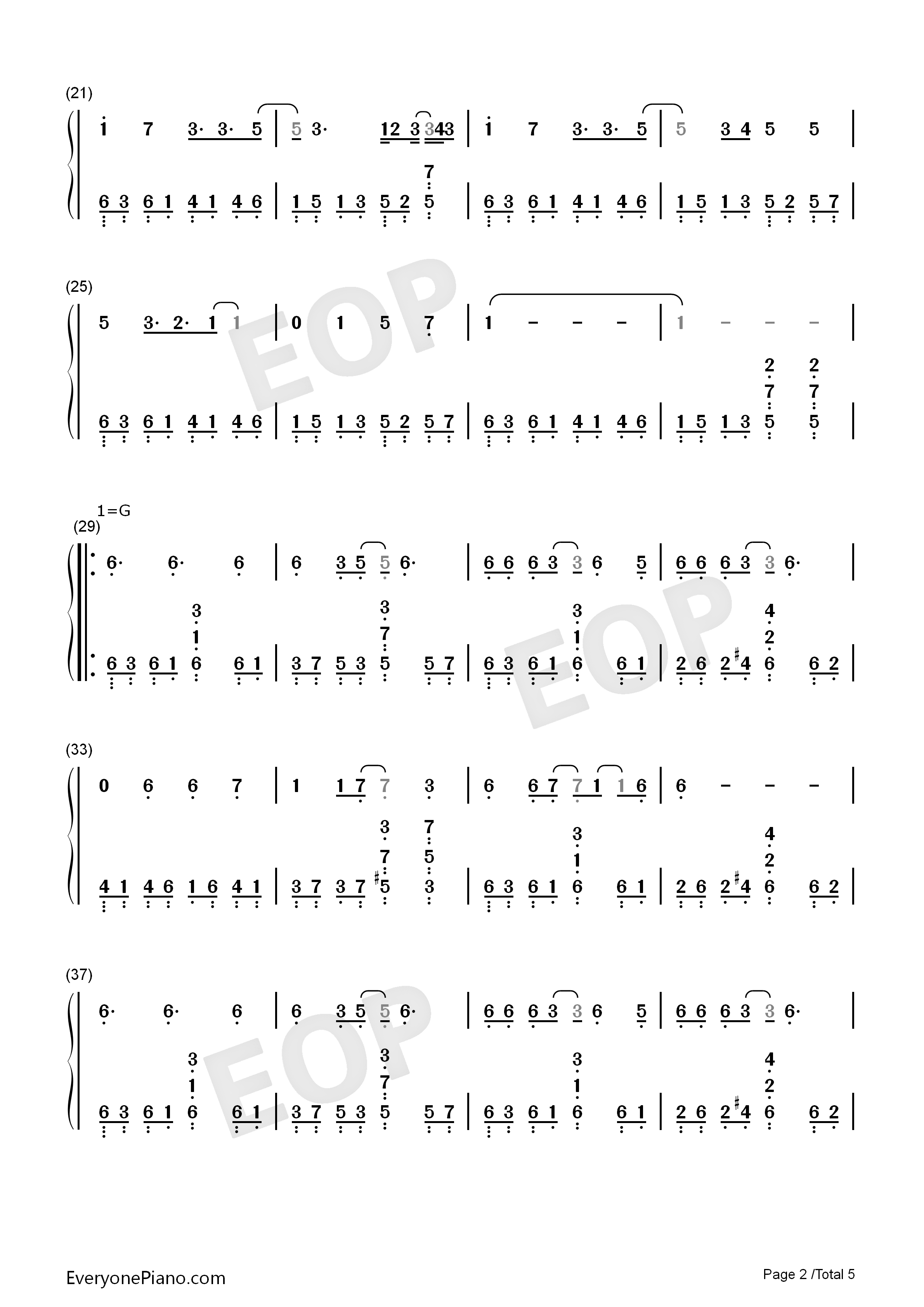 Beautiful_World钢琴简谱_宇多田光演唱