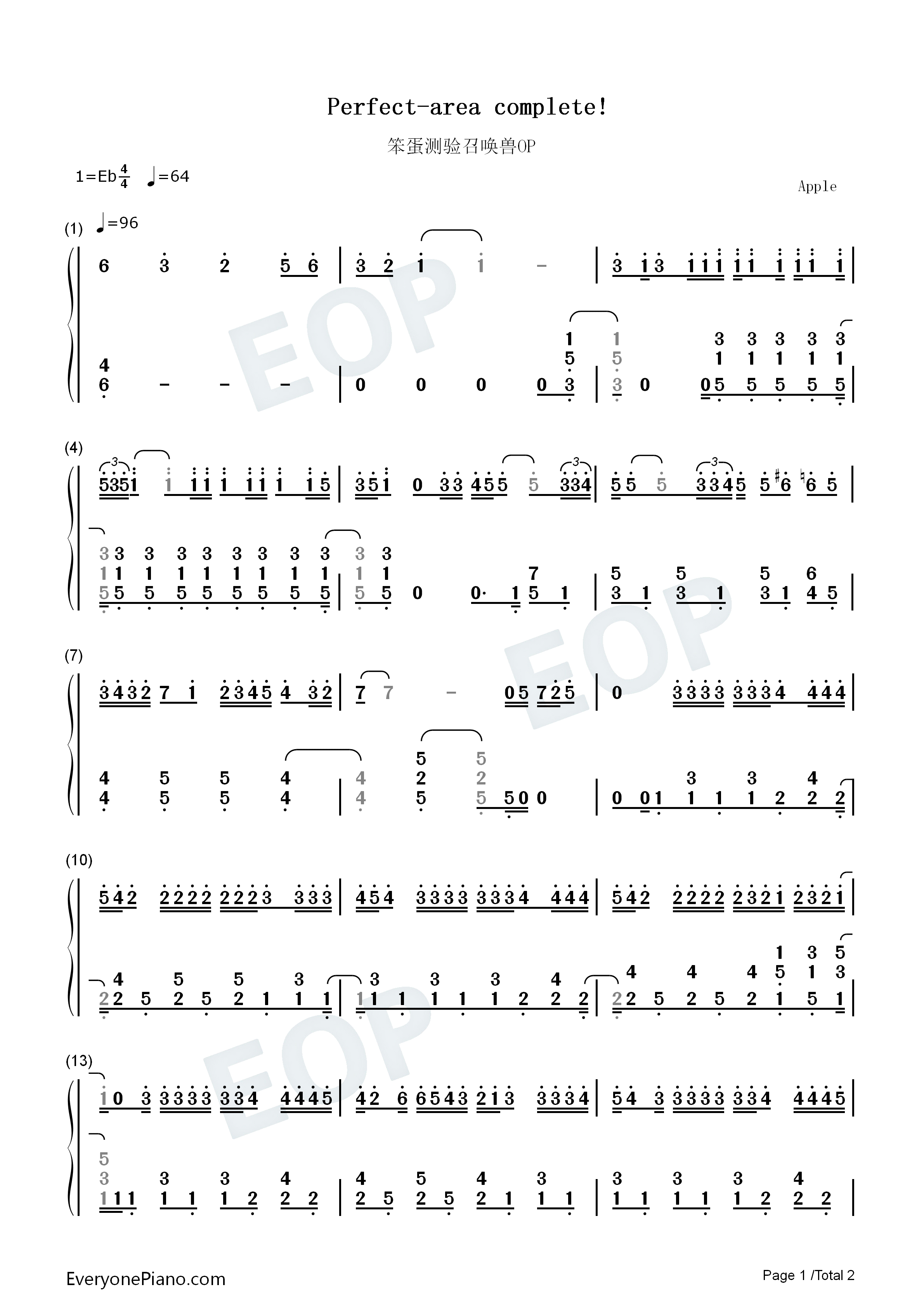 Perfect钢琴简谱_麻生夏子演唱