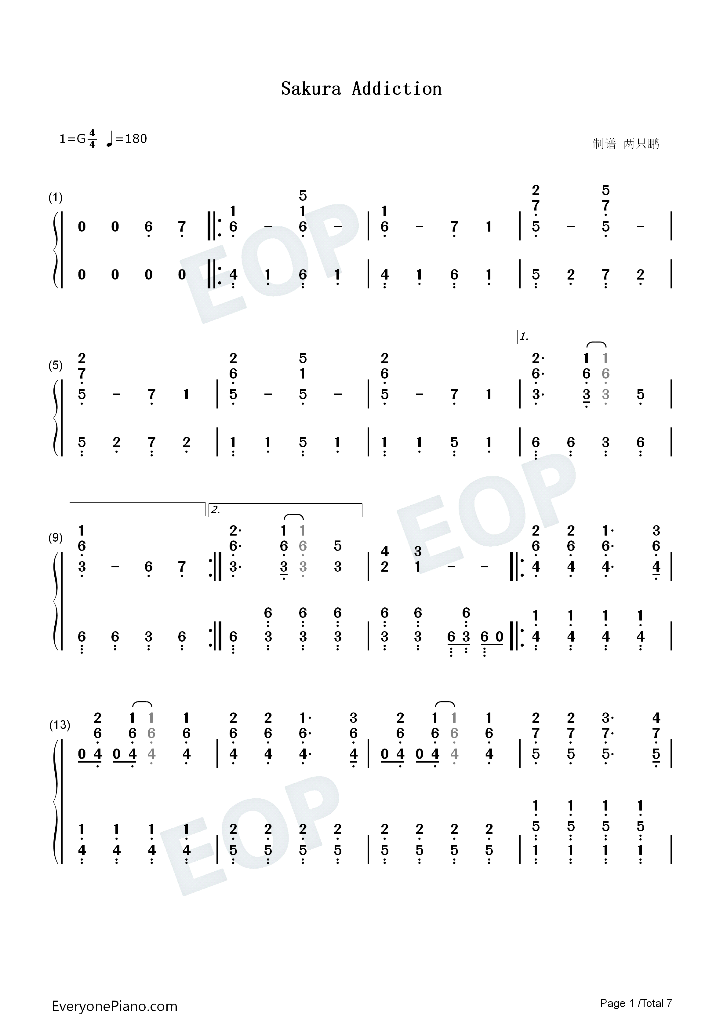 Sakura_addiction钢琴简谱_近藤隆_饭田利信演唱