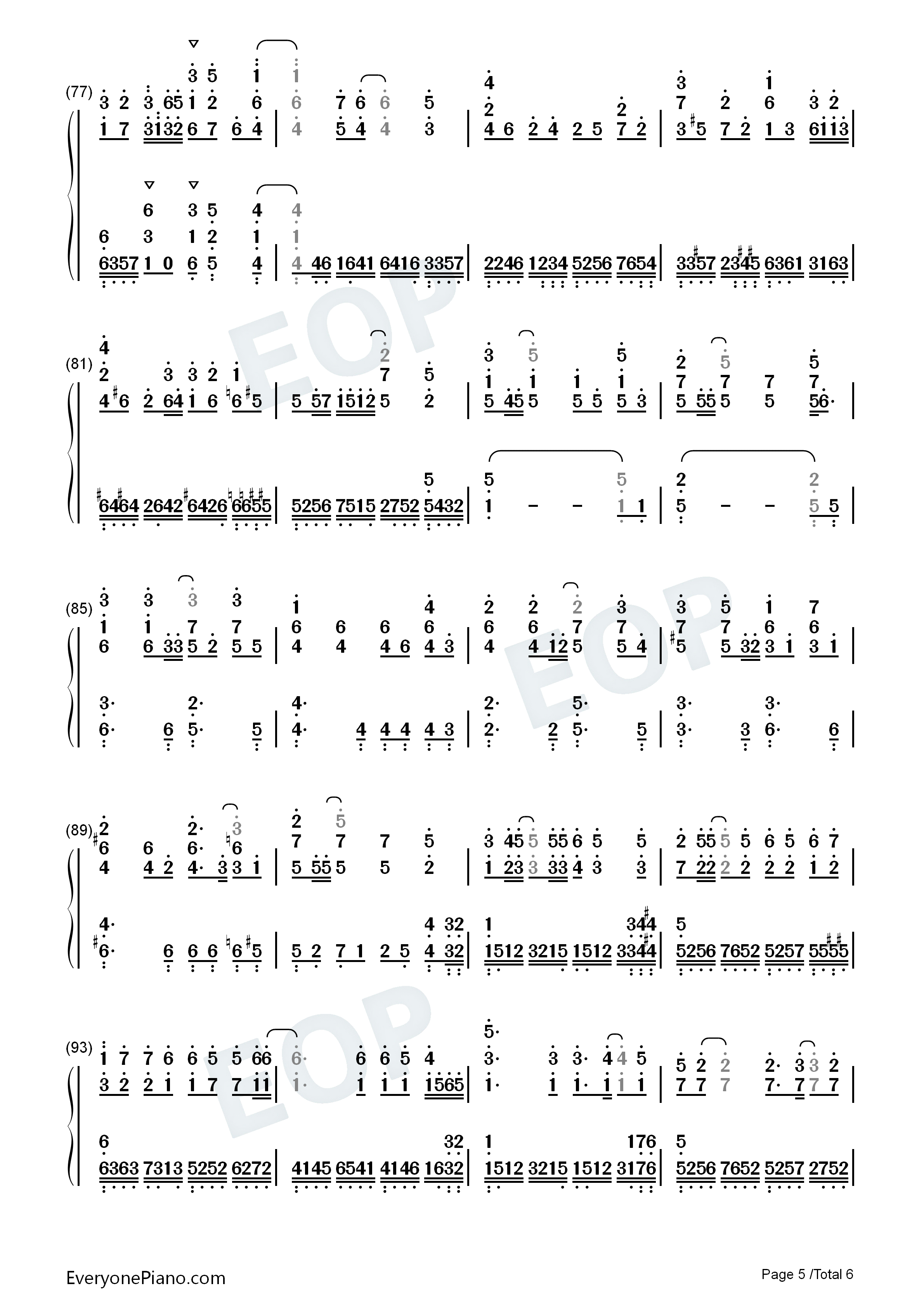 忘れ咲き钢琴简谱_GARNET_CROW演唱