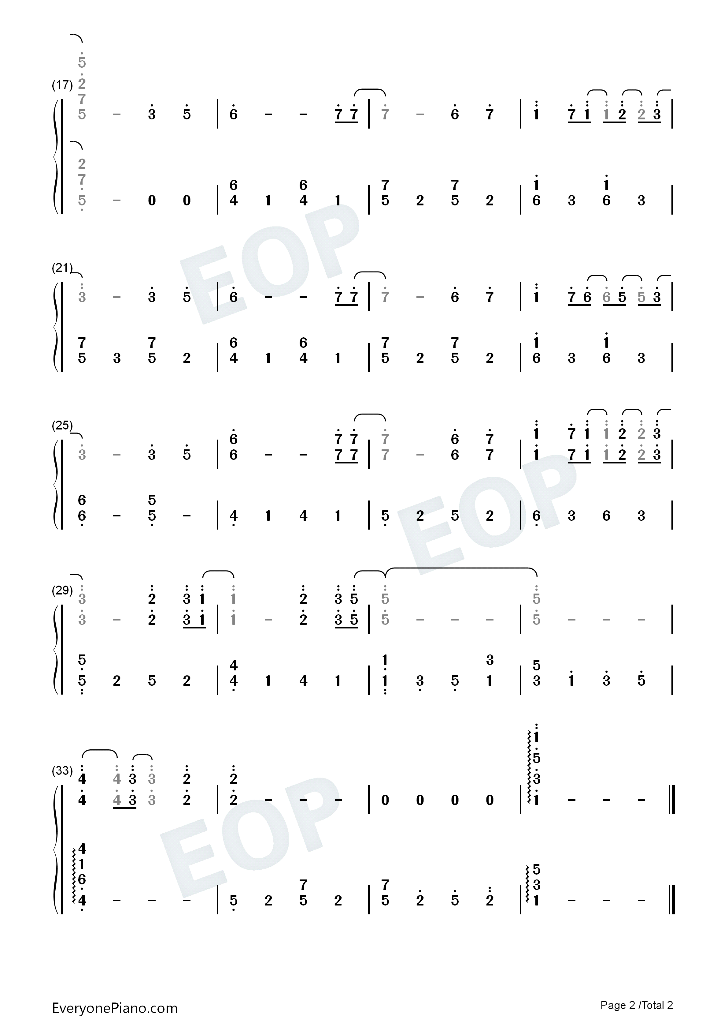 Forever_Blue钢琴简谱_今井ちひろ演唱