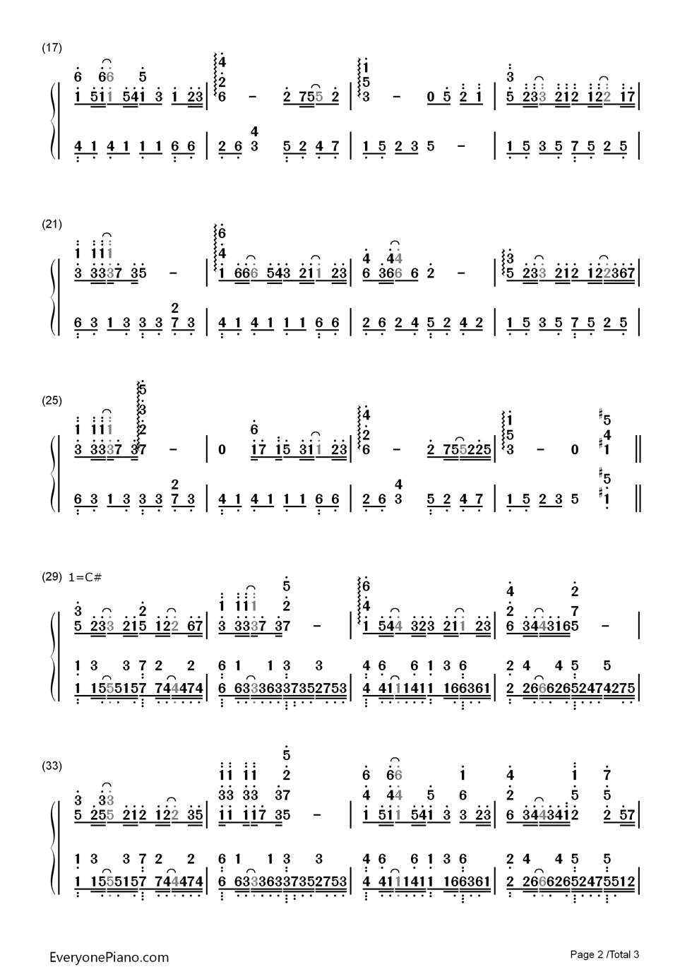 Stay_Forever钢琴简谱_未知演唱