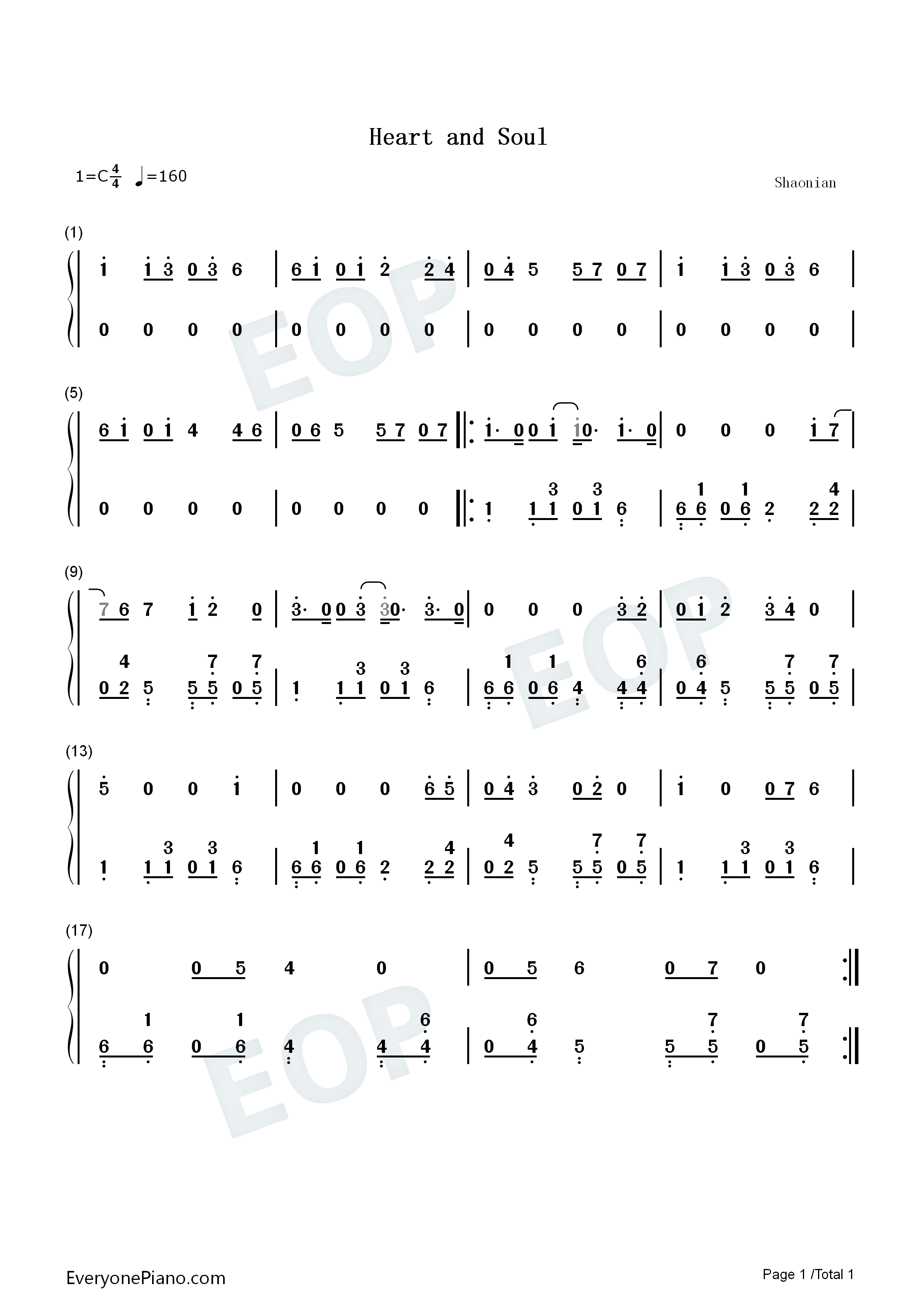 Heart_and_Soul钢琴简谱_Hoagy_Carmichael演唱