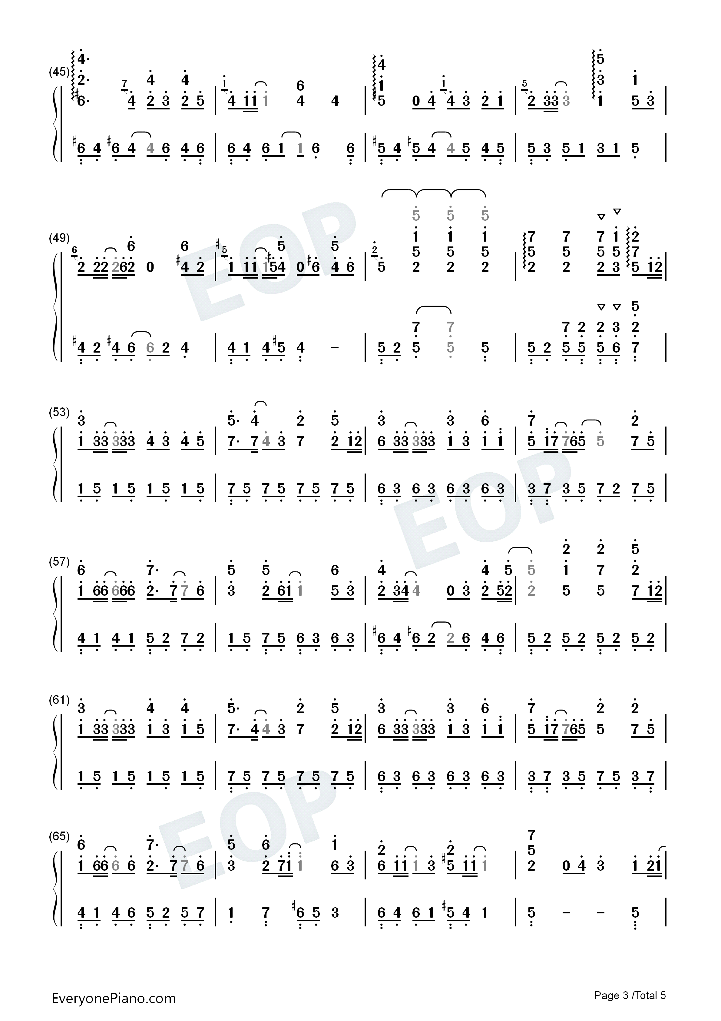 桜の花びらたち钢琴简谱_AKB48演唱