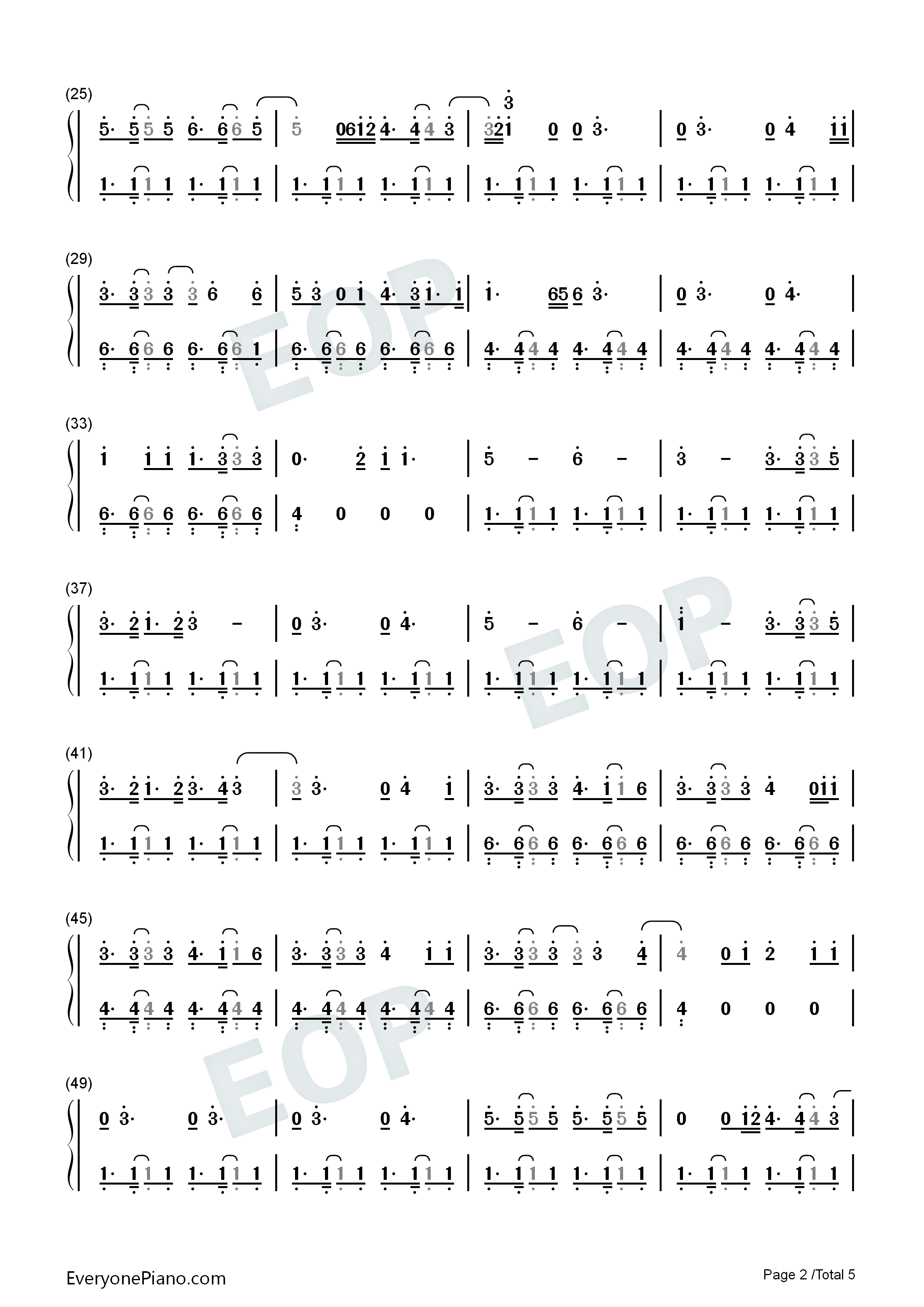 I_Lived钢琴简谱_OneRepublic演唱