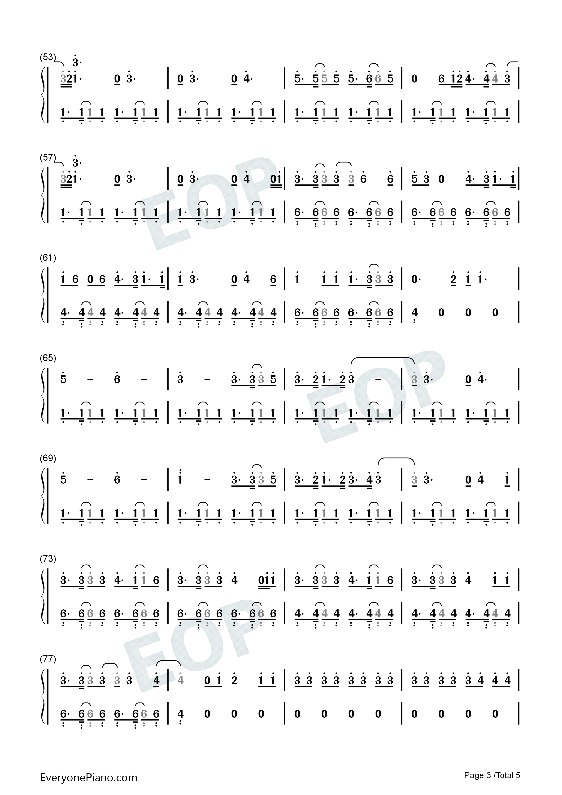 I_Lived钢琴简谱_OneRepublic演唱