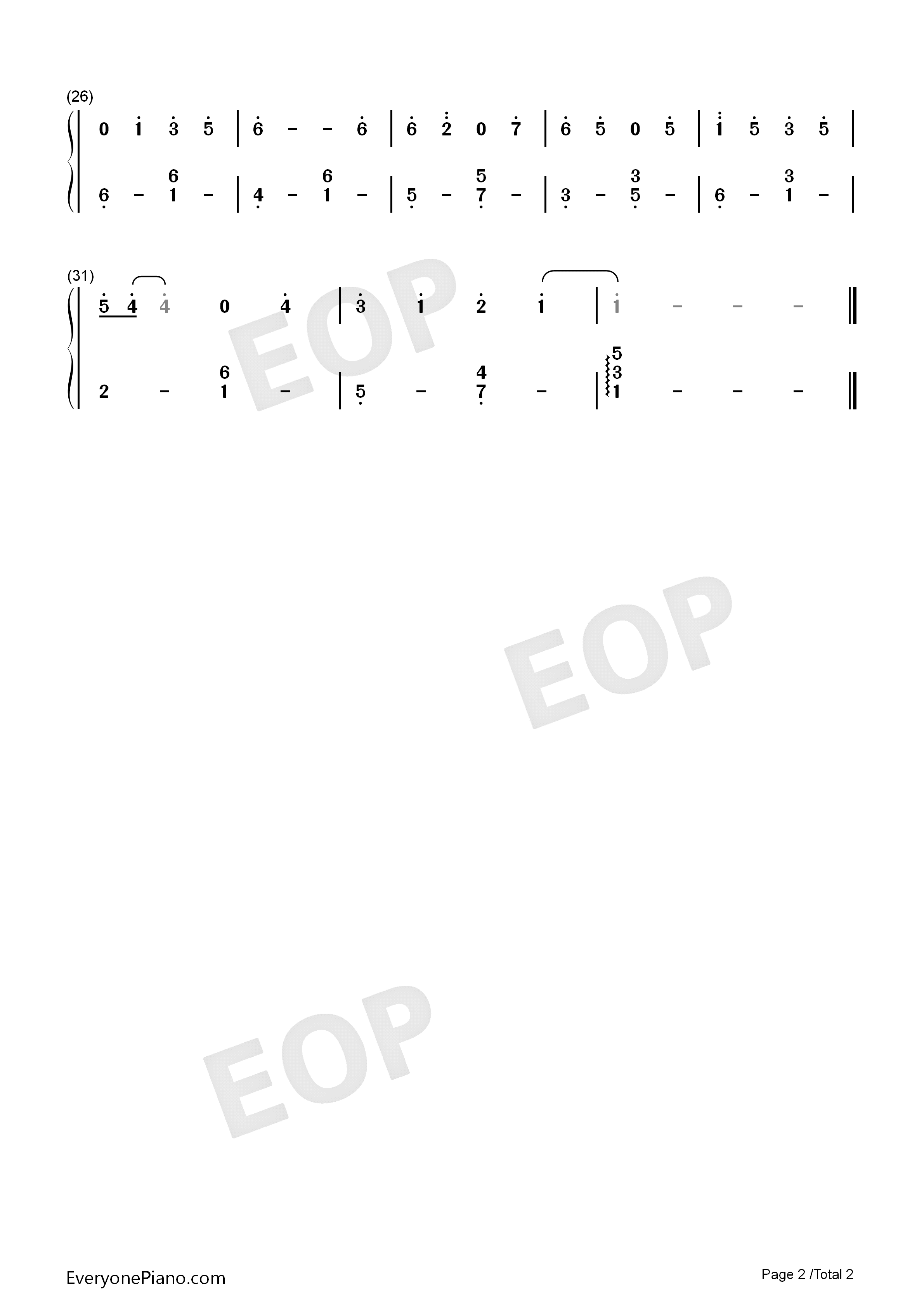 简单好听的八音盒曲钢琴简谱_未知演唱