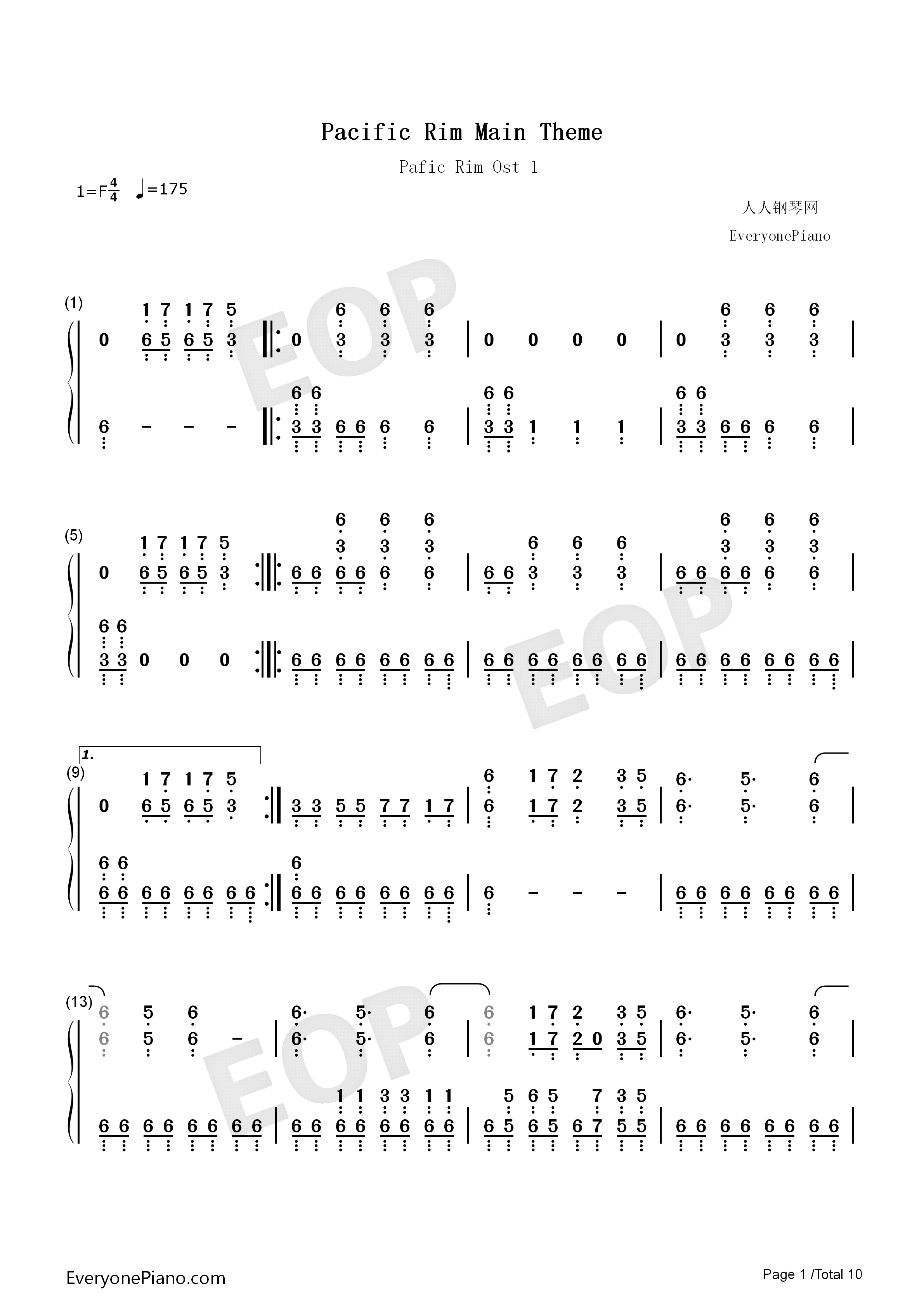 Pacific_Rim_Main_Theme钢琴简谱_Ramin_Djawadi演唱