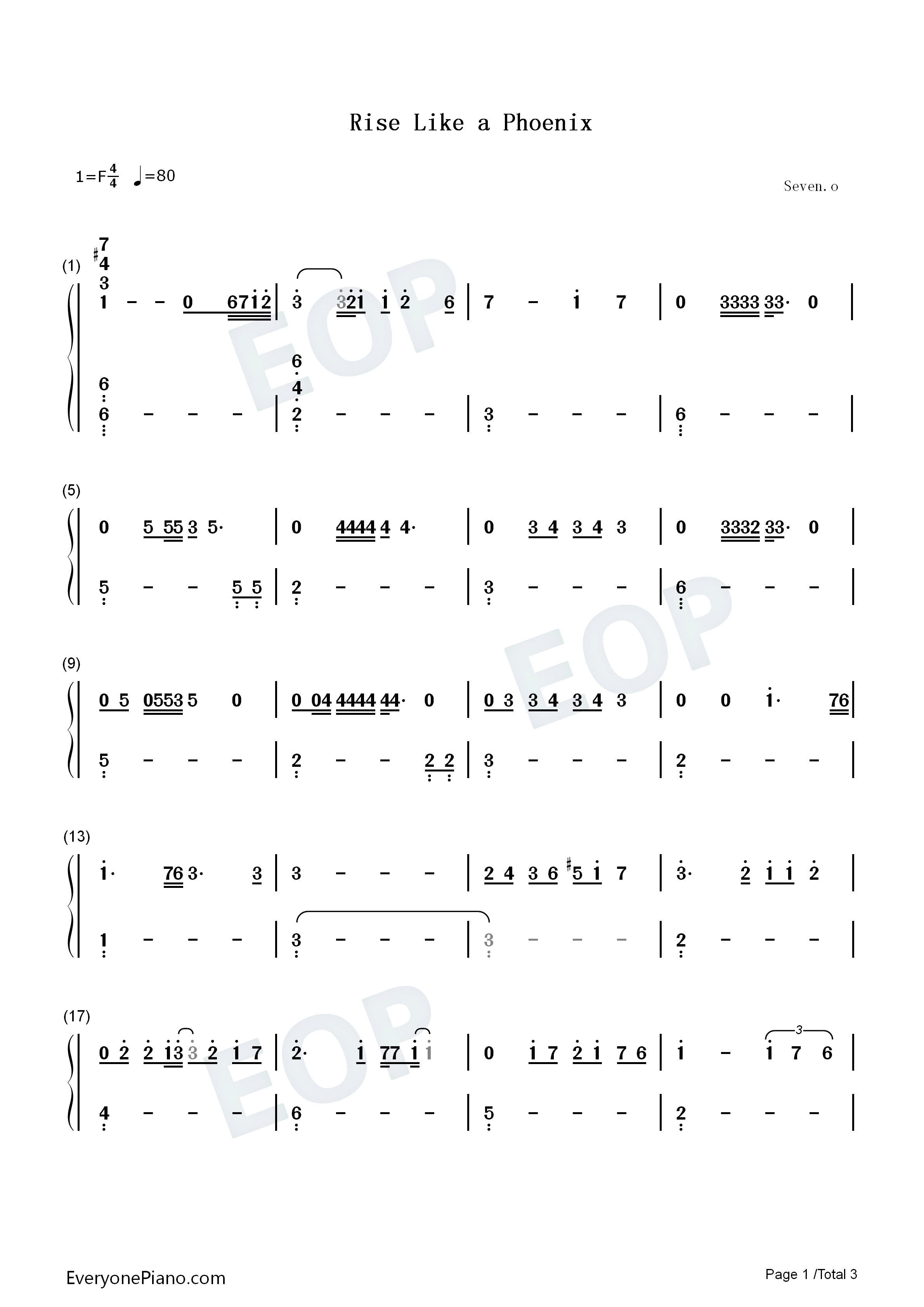 Rise_Like_a_Phoenix钢琴简谱_Conchita_Wurst演唱