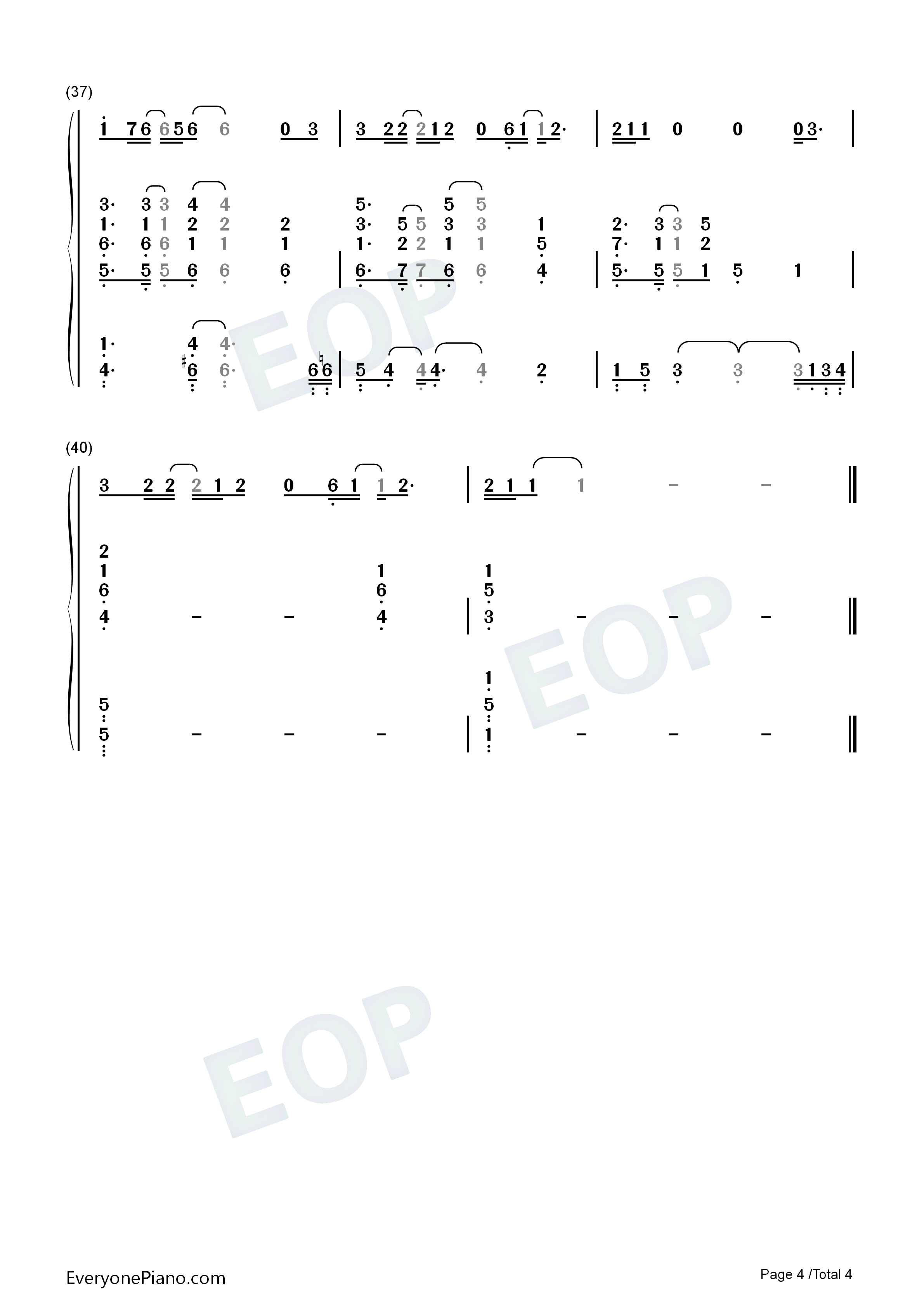 Because_You_Loved_Me钢琴简谱_席琳·迪翁(Celine_Dion)演唱