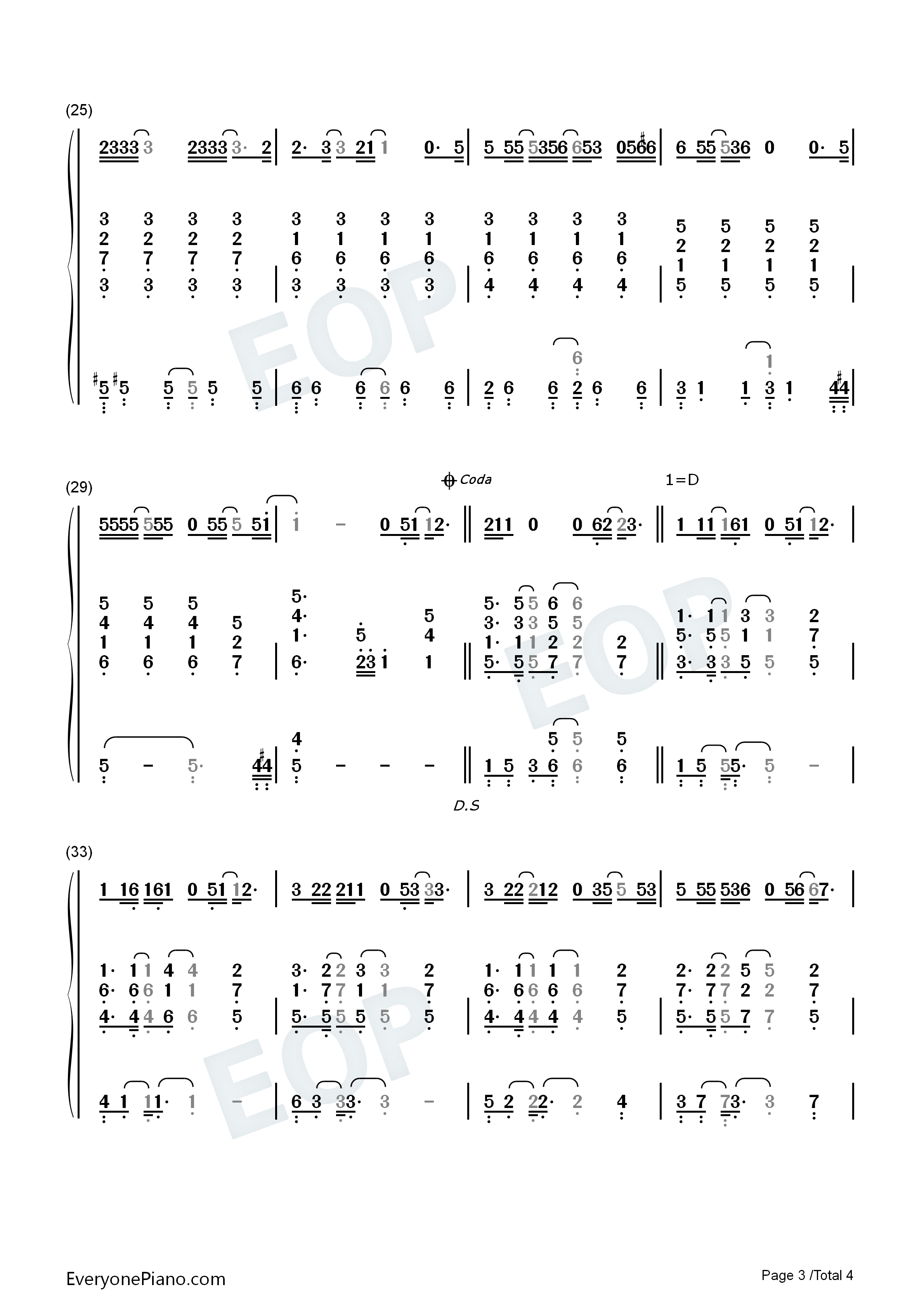 Because_You_Loved_Me钢琴简谱_席琳·迪翁(Celine_Dion)演唱
