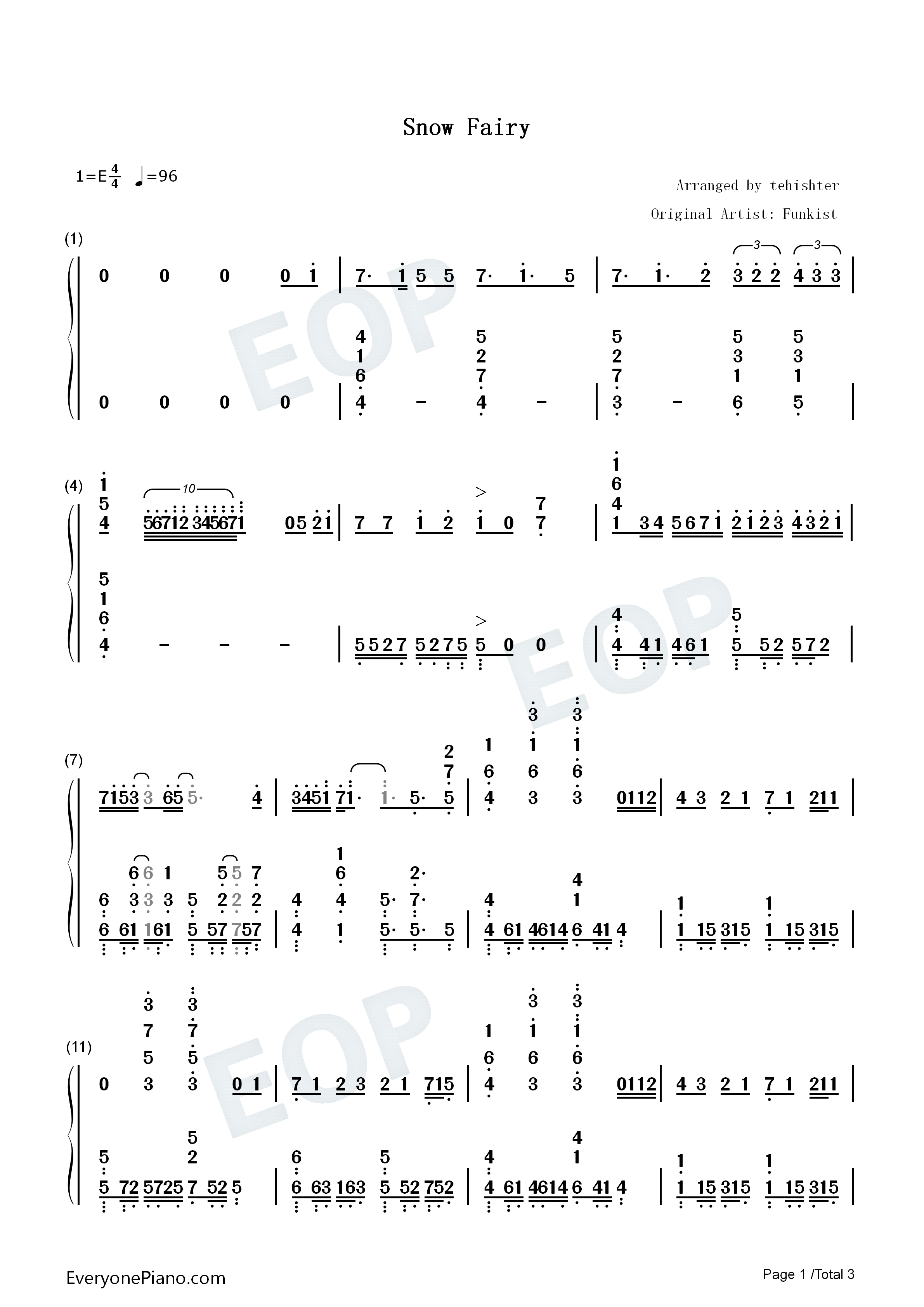Snow_Fairy钢琴简谱_FUNKIST演唱