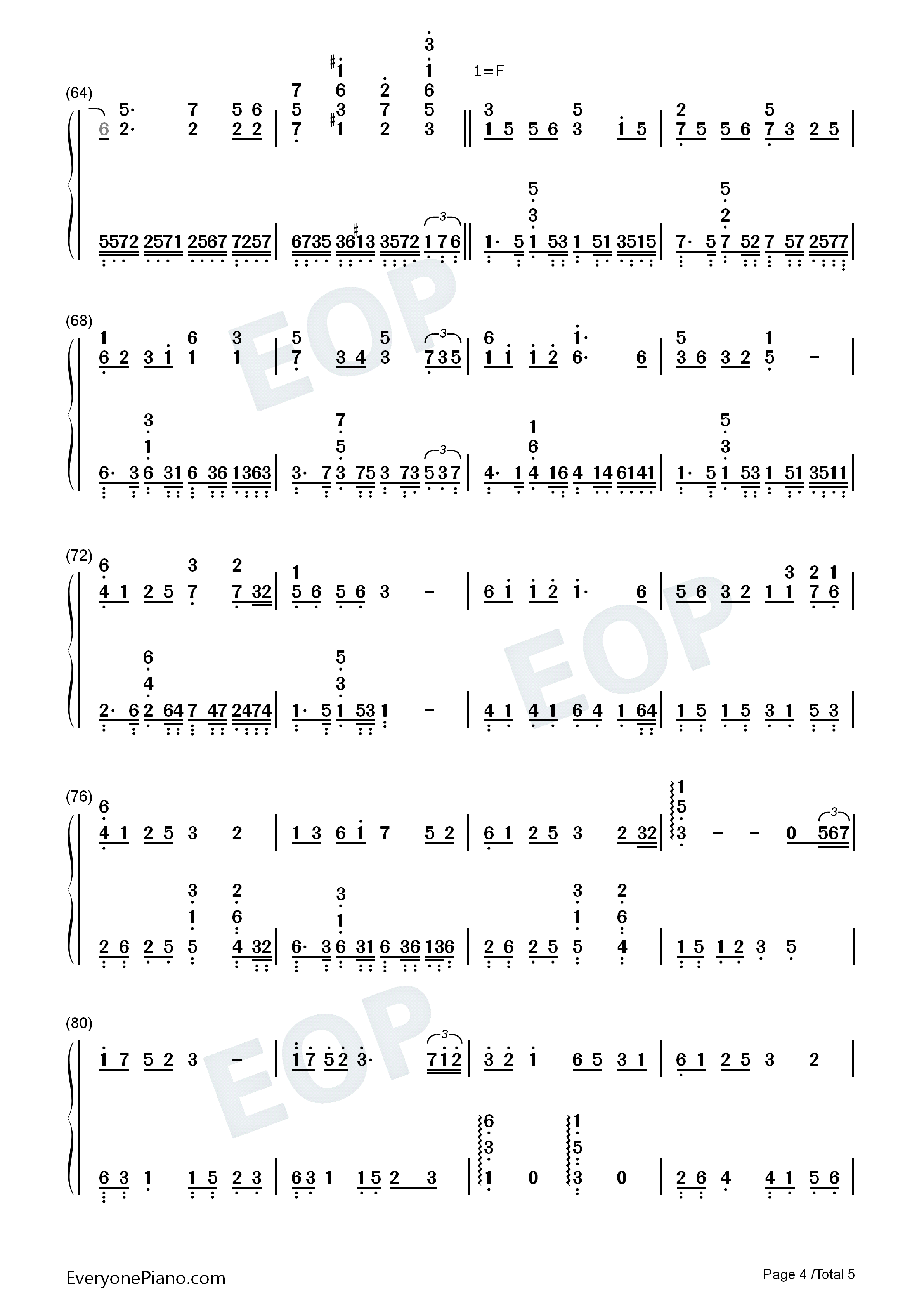 女人花钢琴简谱_梅艳芳演唱