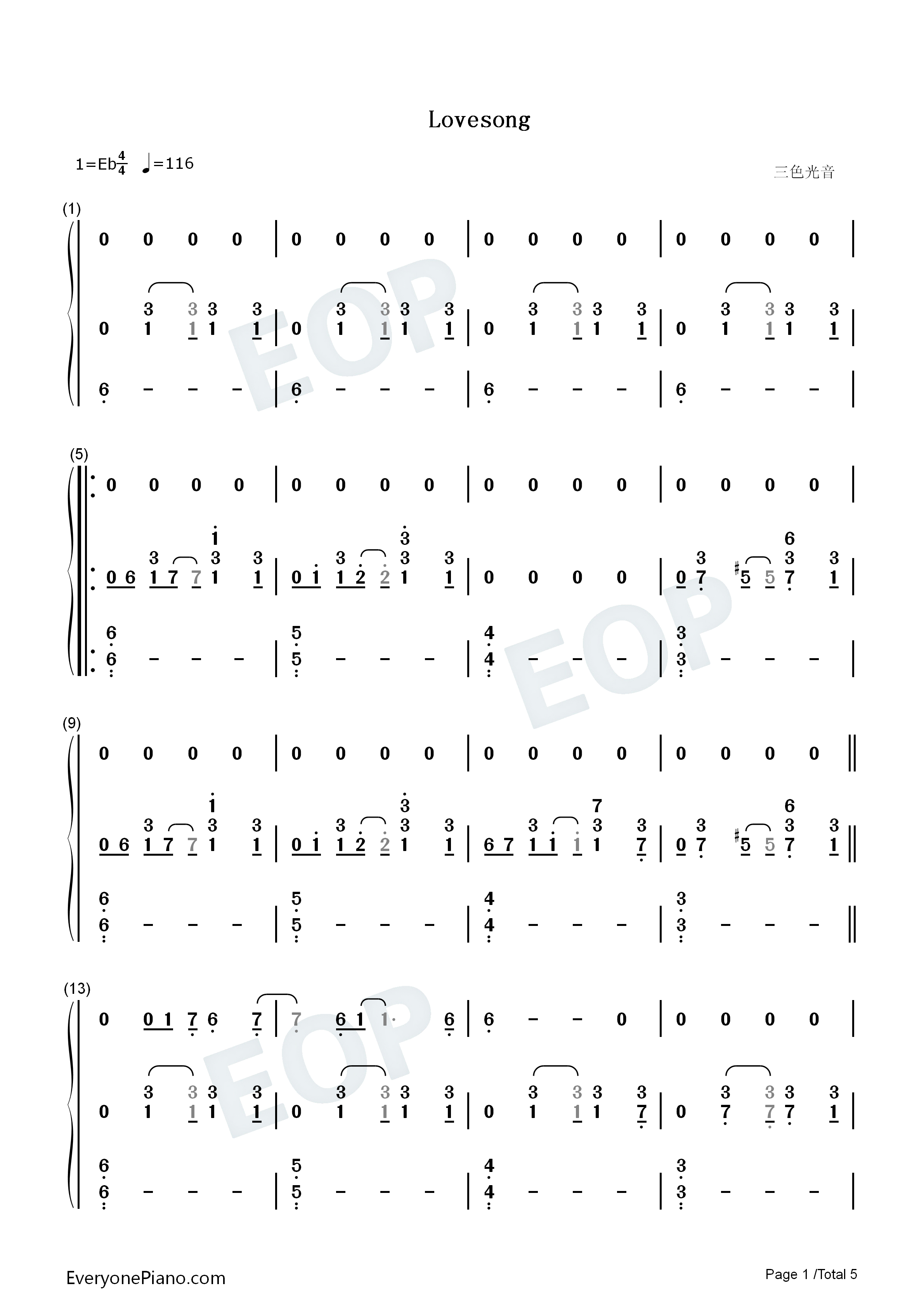 Lovesong钢琴简谱_Adele演唱