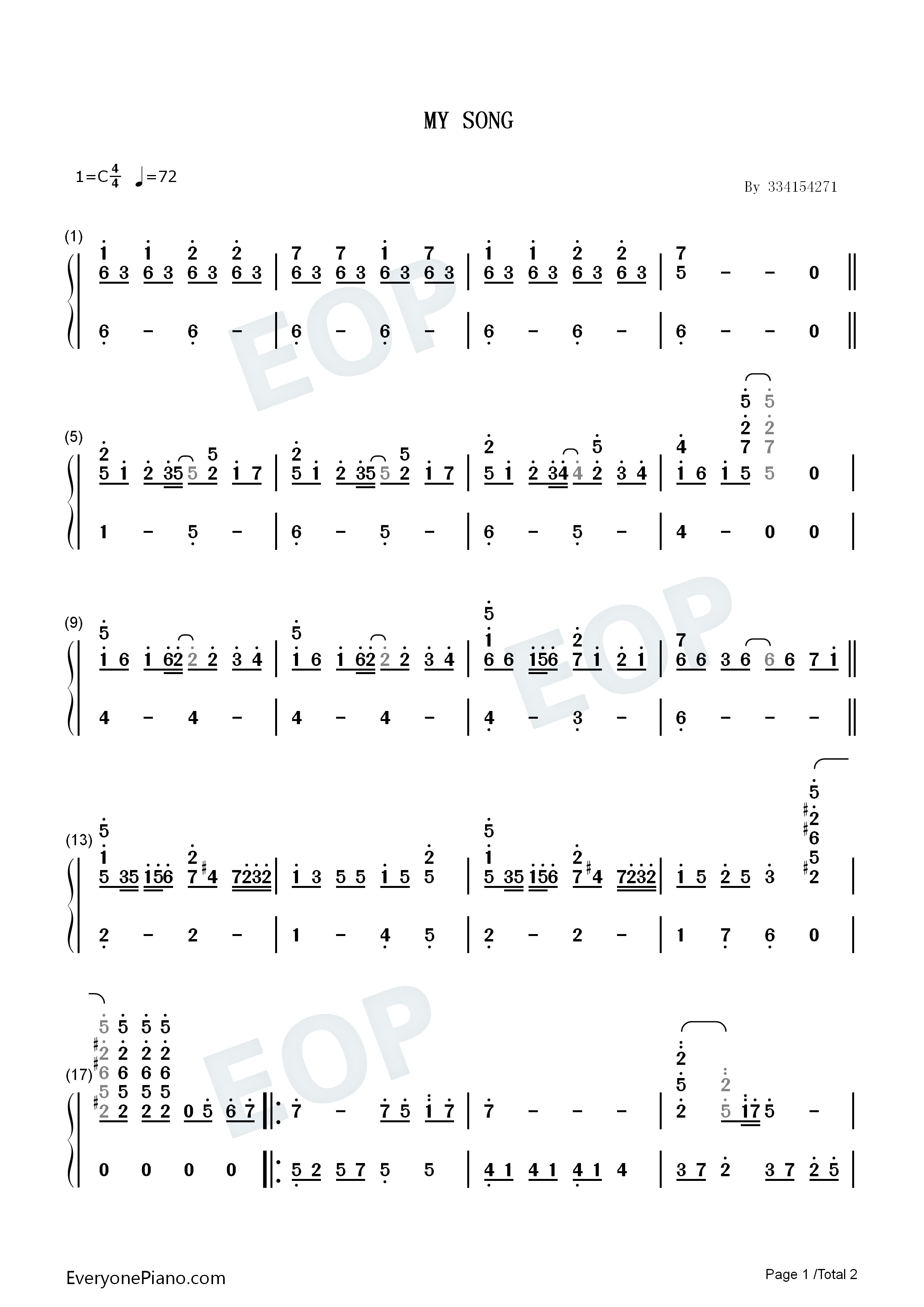 My_Song钢琴简谱_Girls_Dead_Monster_（marina）演唱