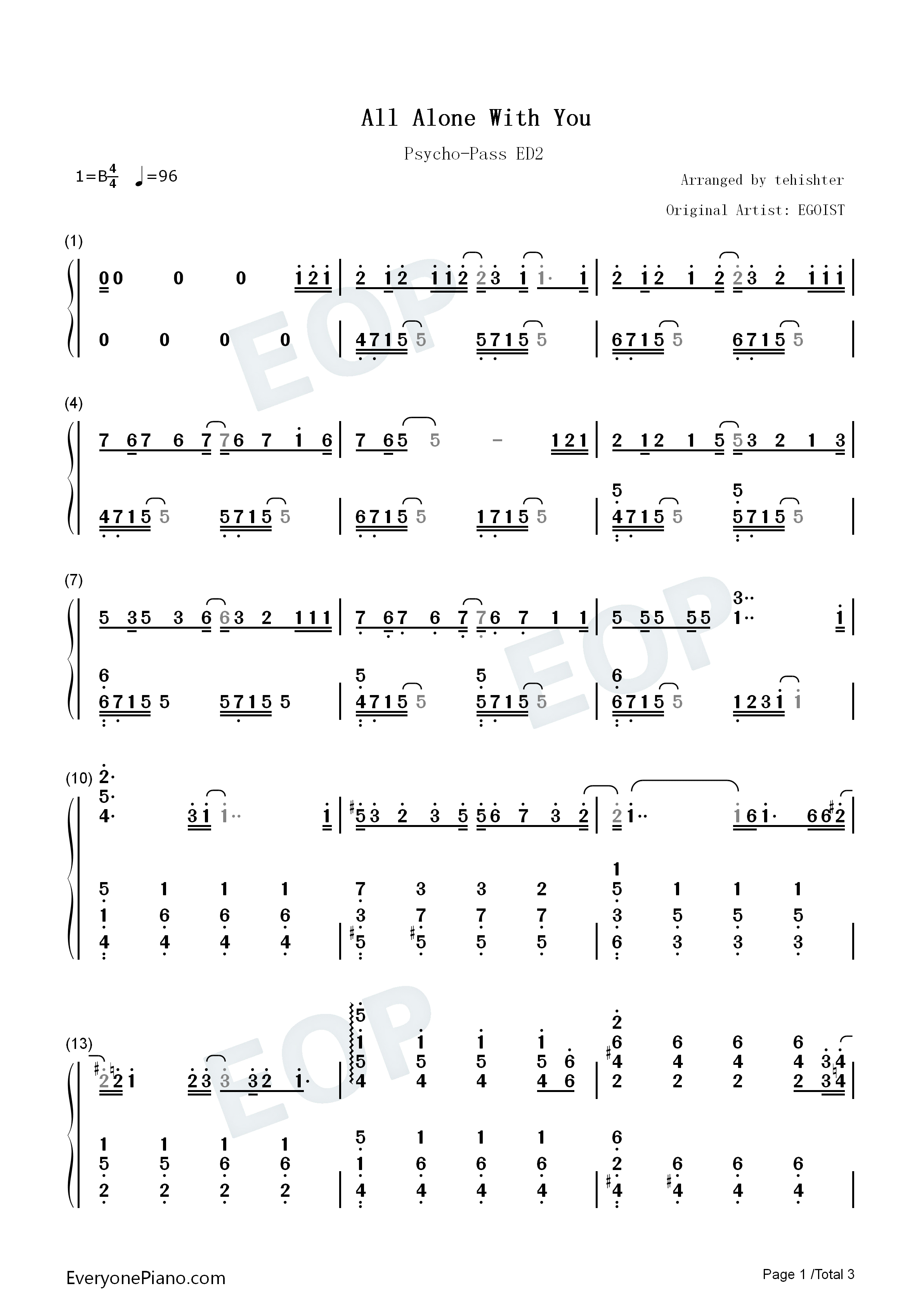 All_Alone_With_You钢琴简谱_EGOIST演唱