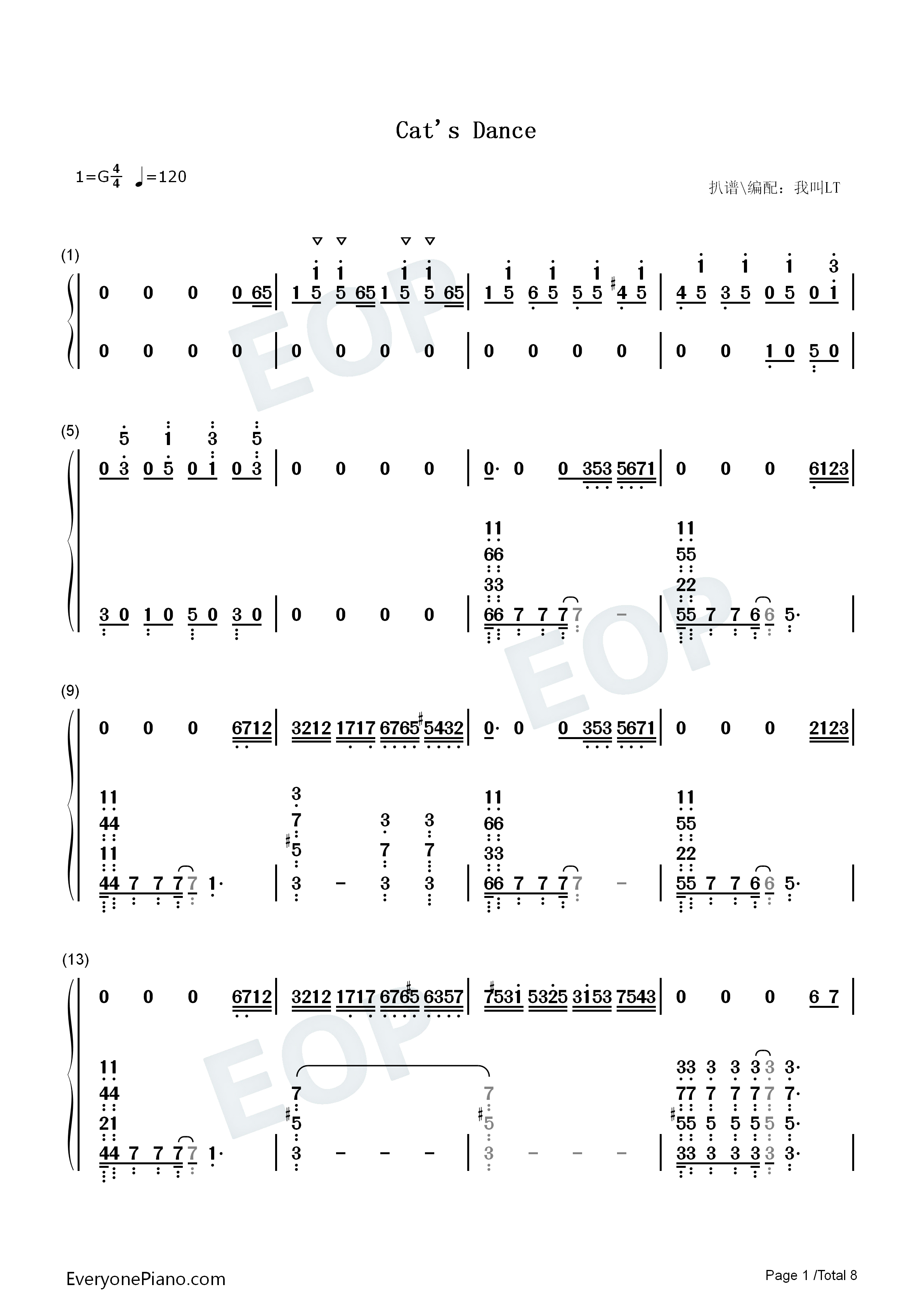 cat's_dance钢琴简谱_初音ミク演唱