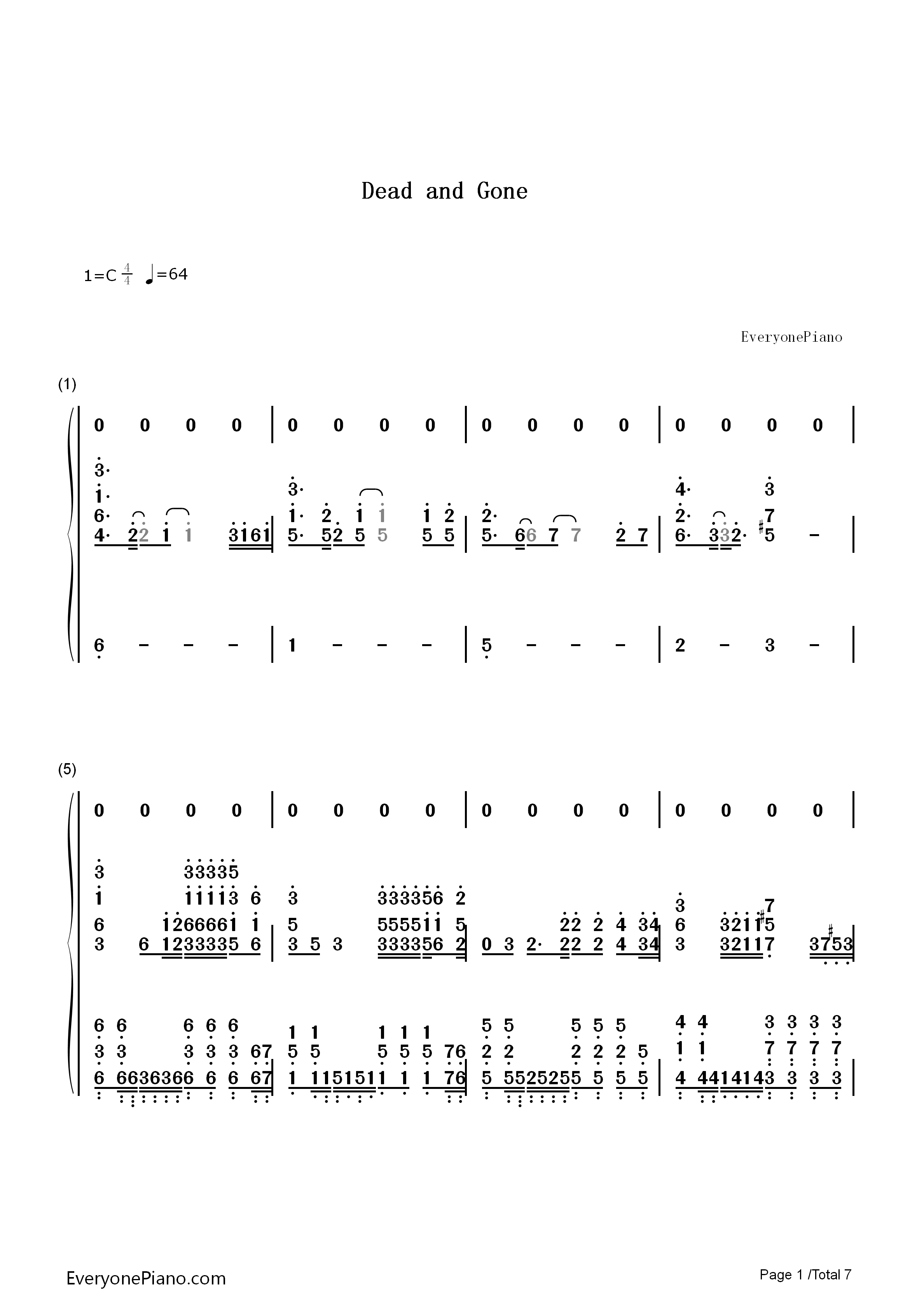 Dead_and_Gone钢琴简谱_T.I._&_Justin_Timberlake演唱