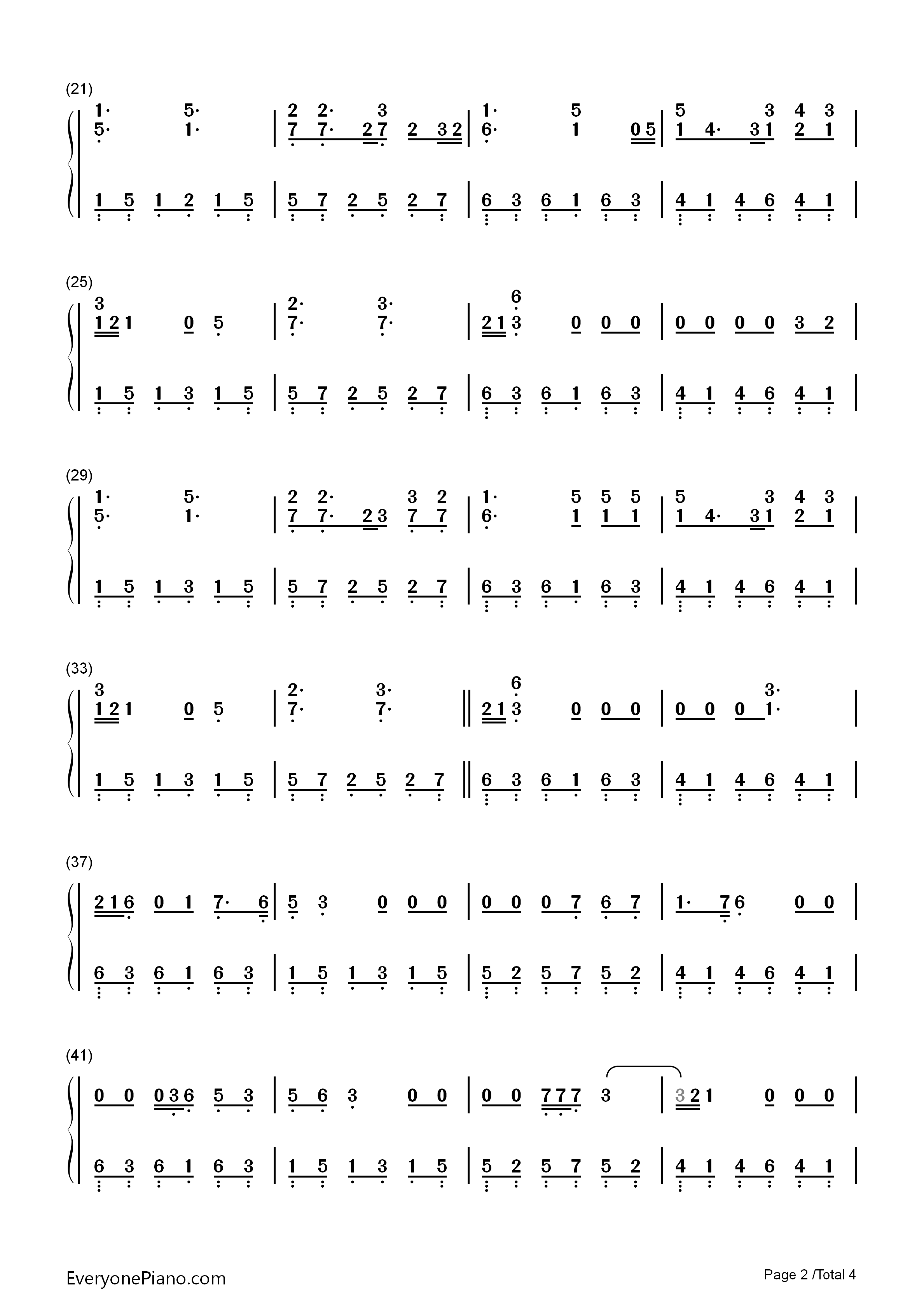 When_I_Look_at_You钢琴简谱_Miley_Cyrus演唱