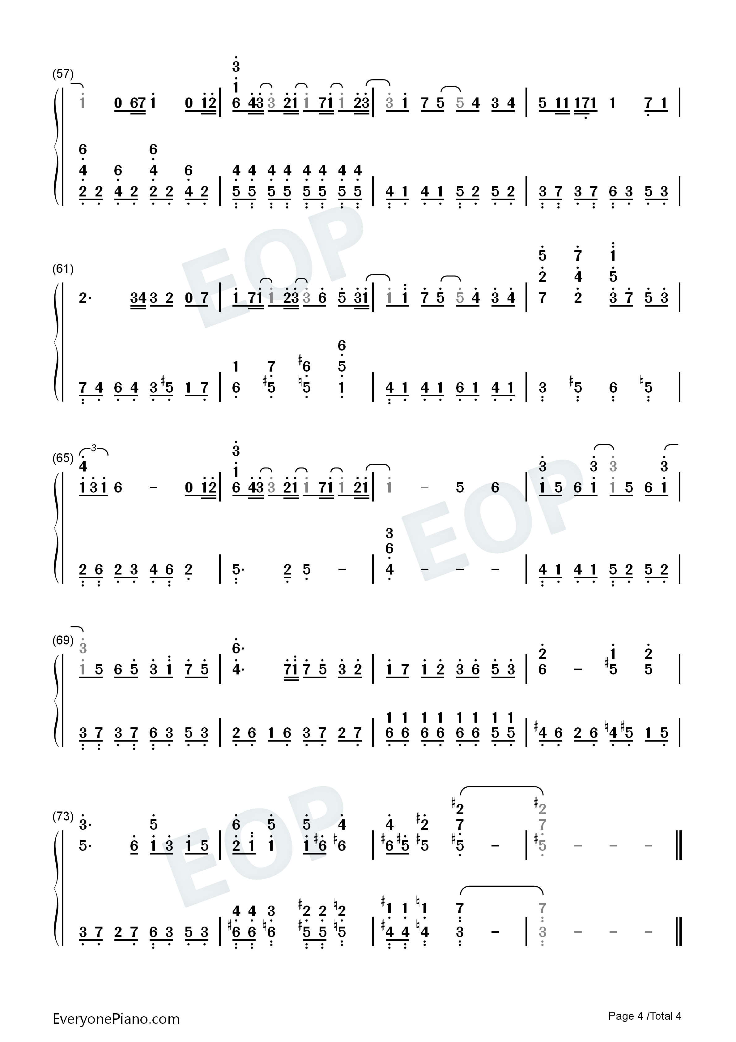 Dear_Snow钢琴简谱_岚演唱