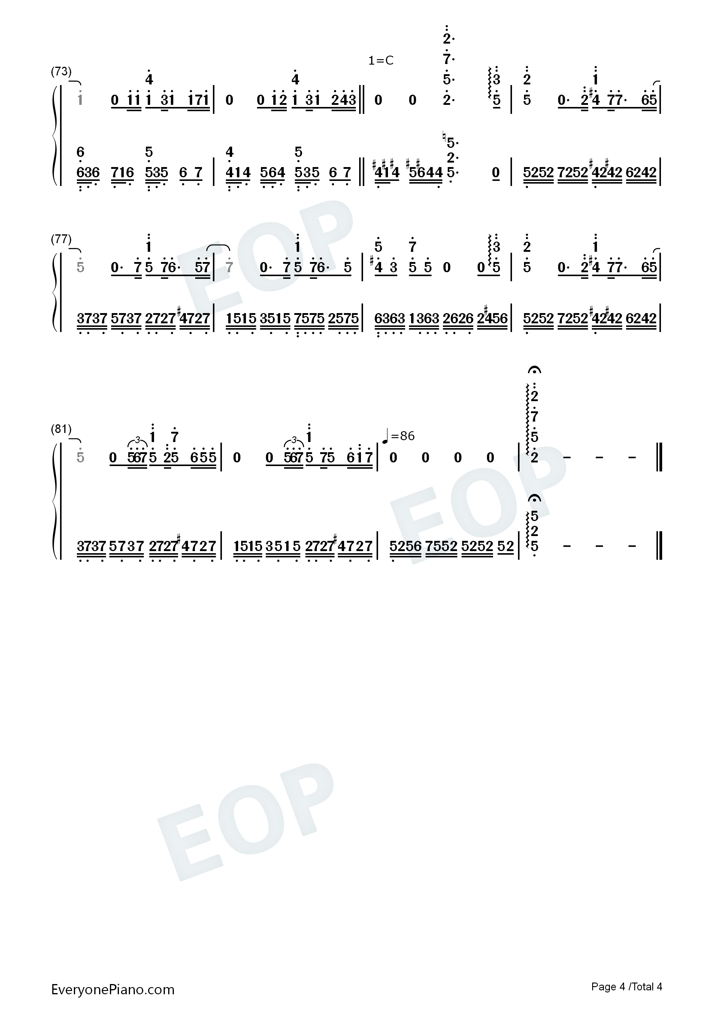 Hello_Goodbye&Hello钢琴简谱_熊木杏里演唱