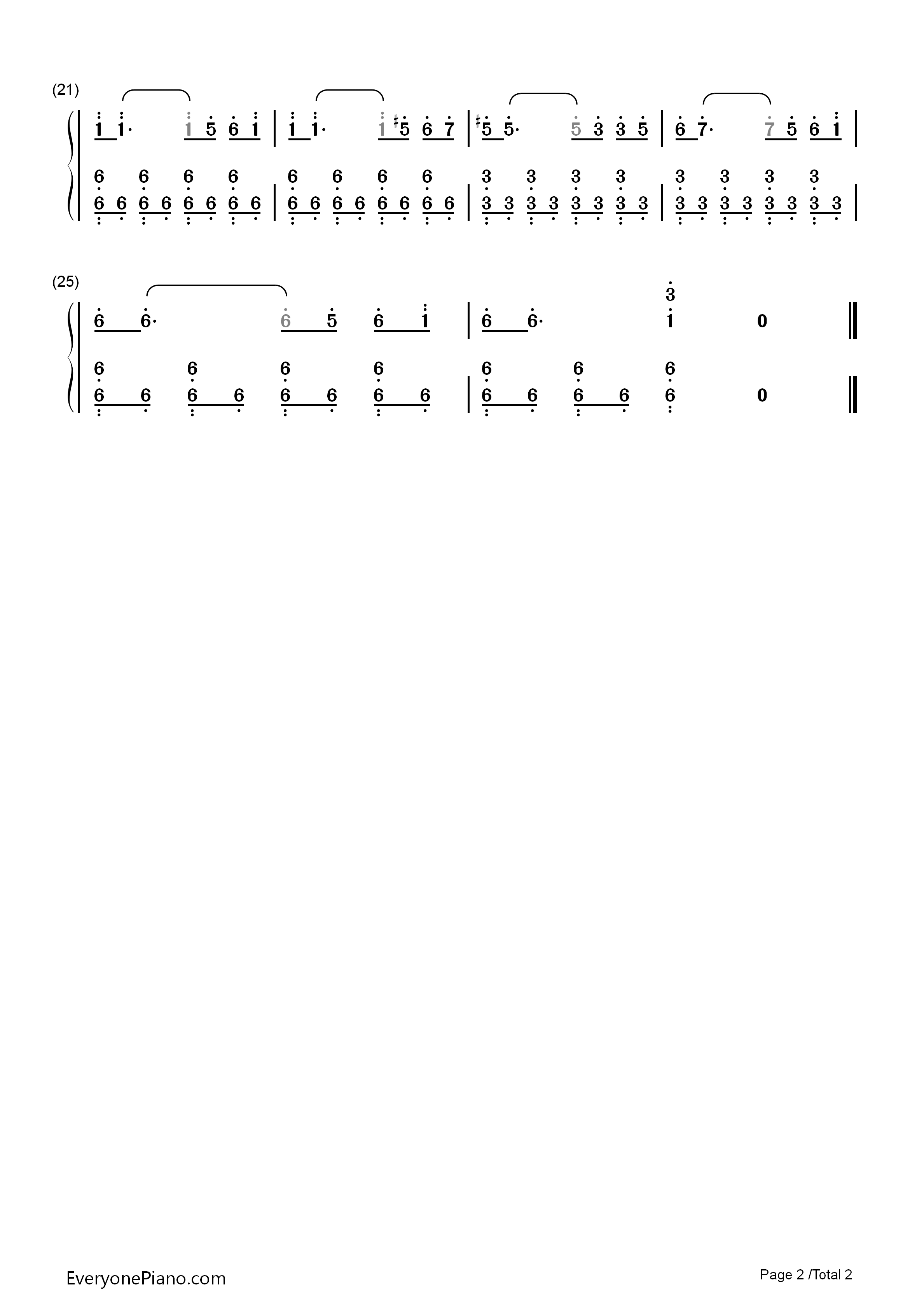 Love_Runs_Out钢琴简谱_OneRepublic演唱