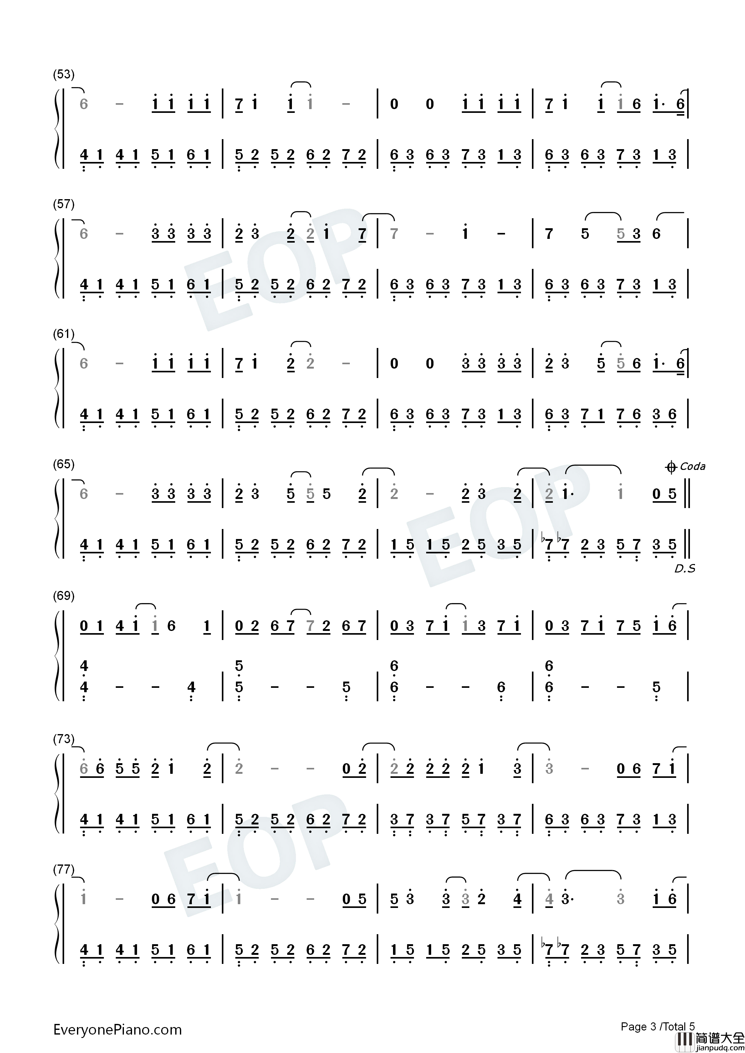 Letting_Go钢琴简谱_蔡健雅演唱