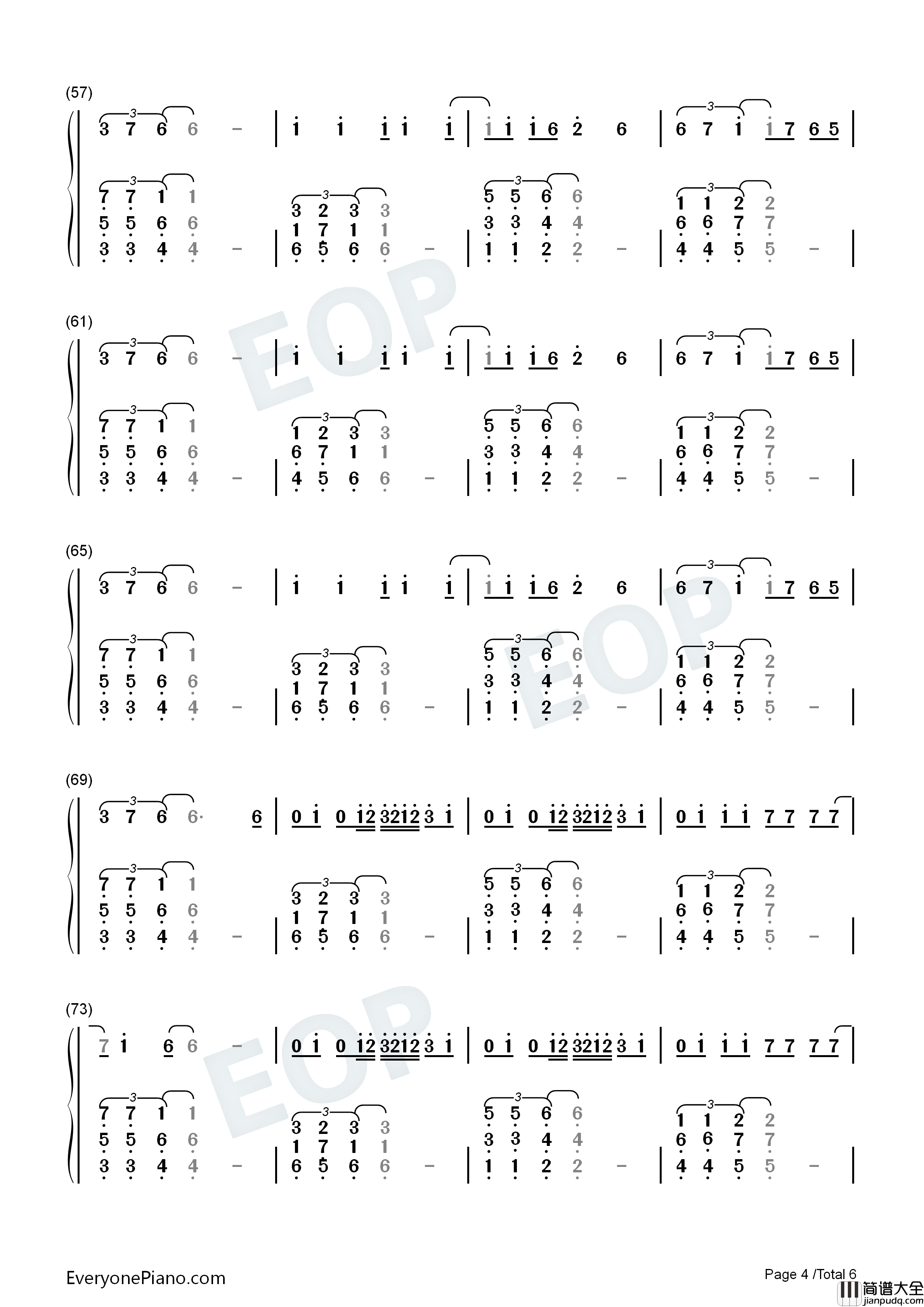 Your_Body钢琴简谱_Christina_Aguilera演唱