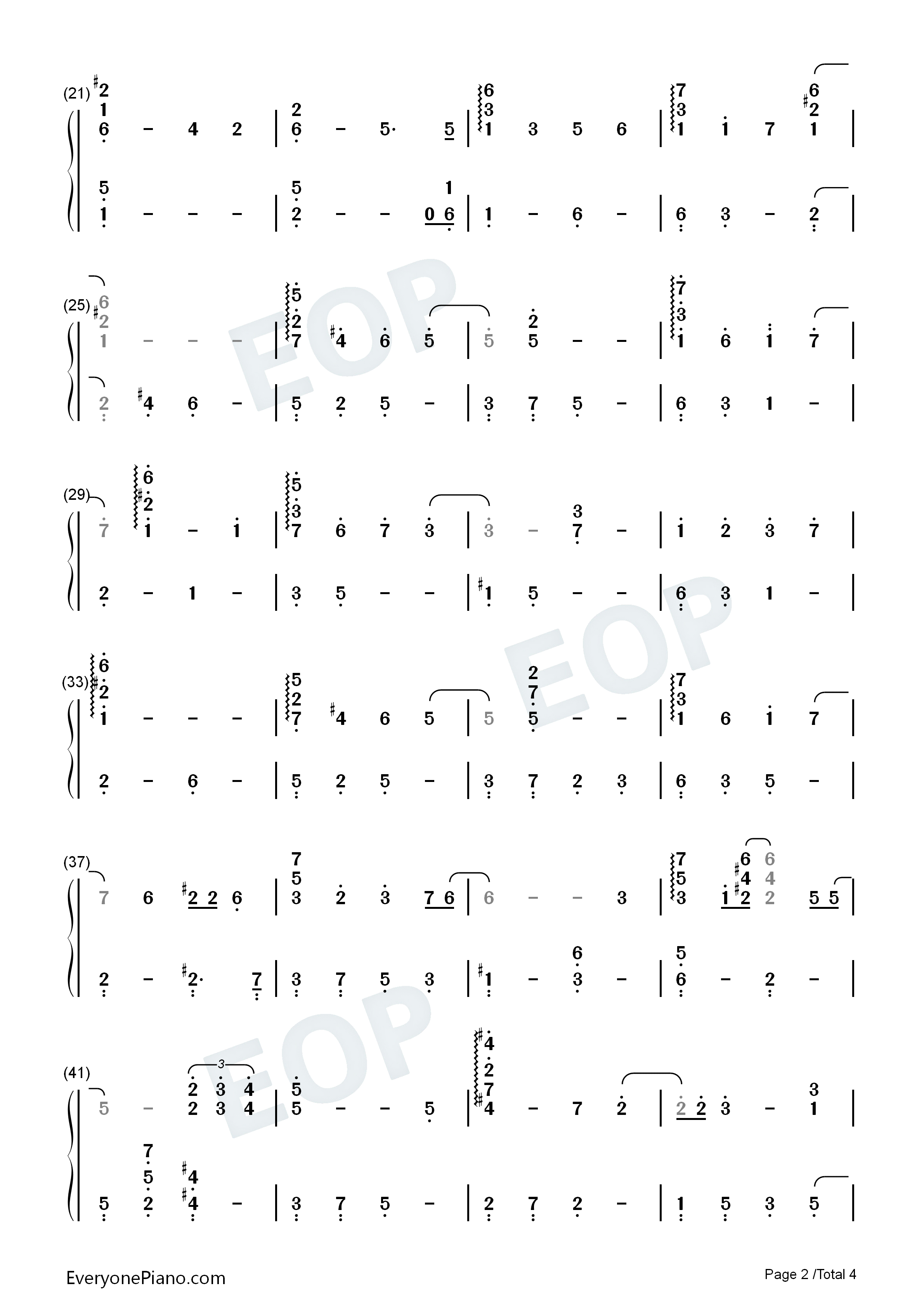 さよならは_言わない钢琴简谱_小田和正演唱