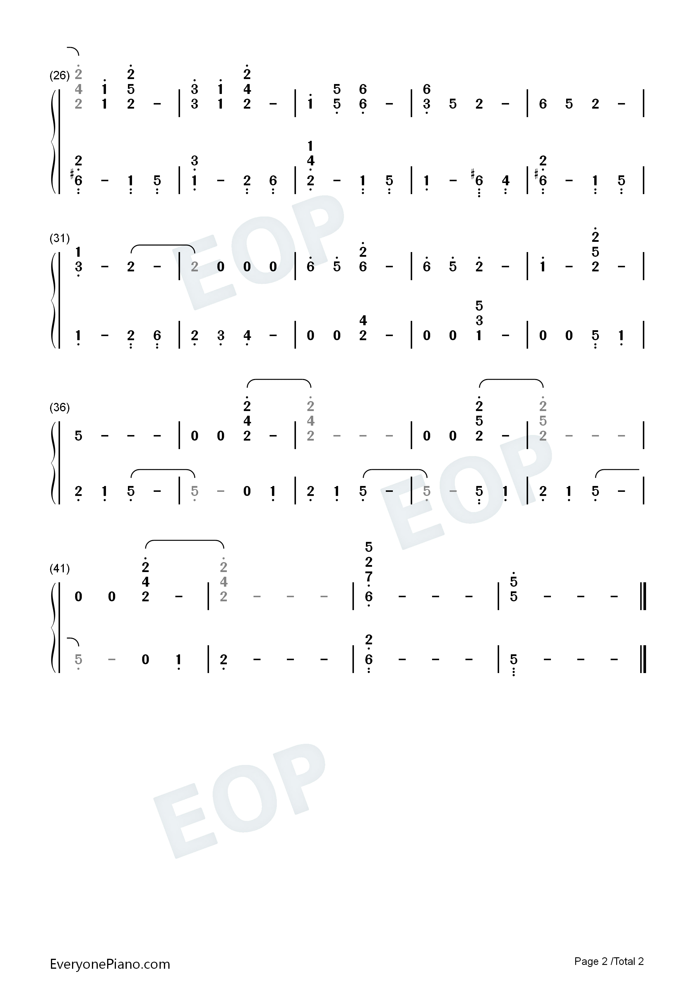 To_Love's_End钢琴简谱_犬夜叉演唱