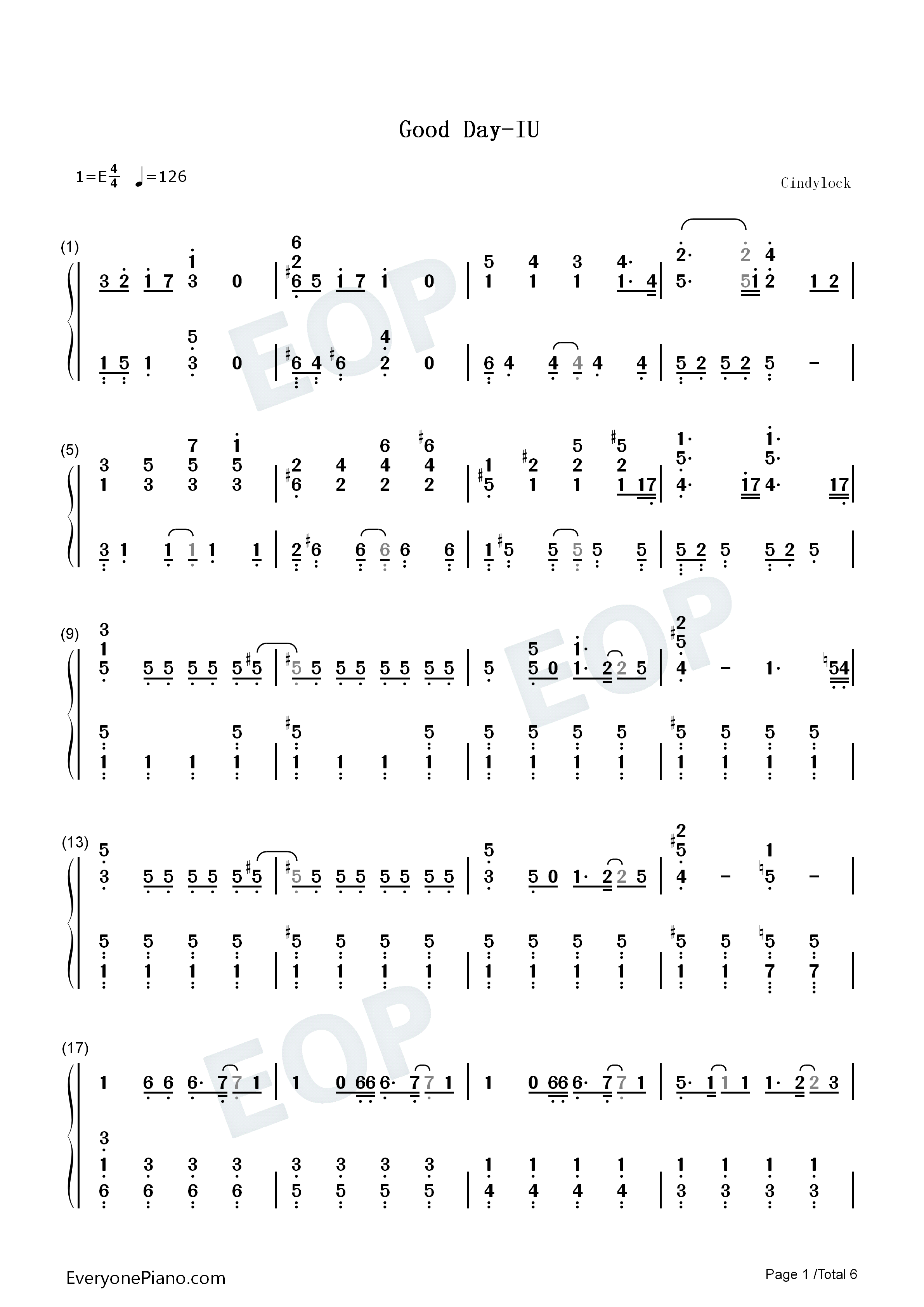 Good_Day钢琴简谱_IU演唱