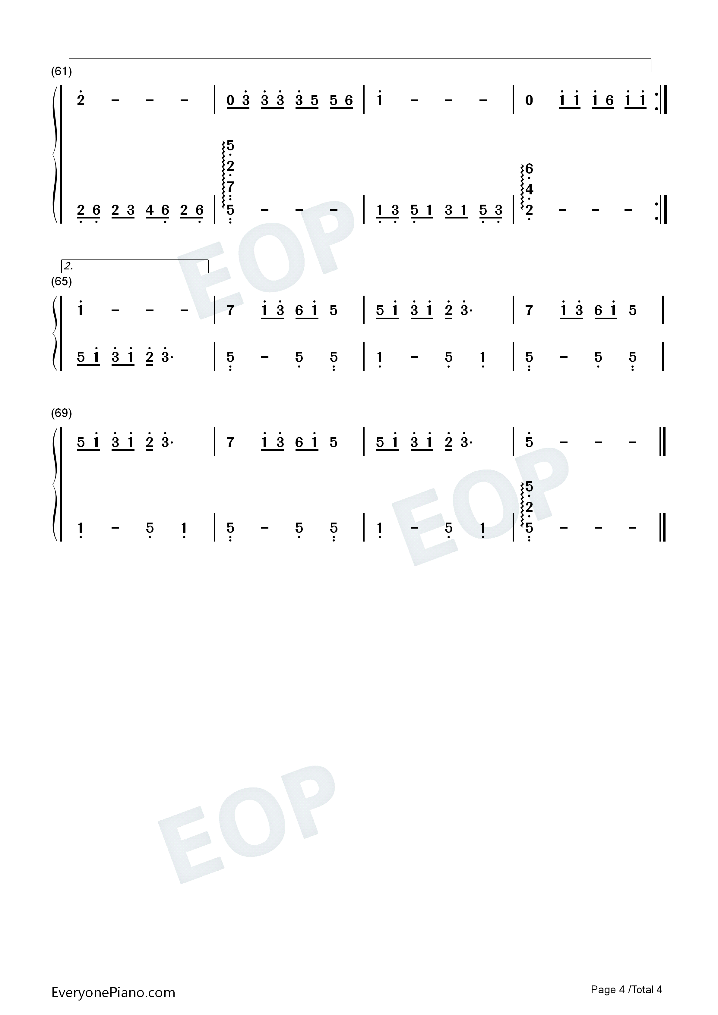 给你们钢琴简谱_张宇演唱