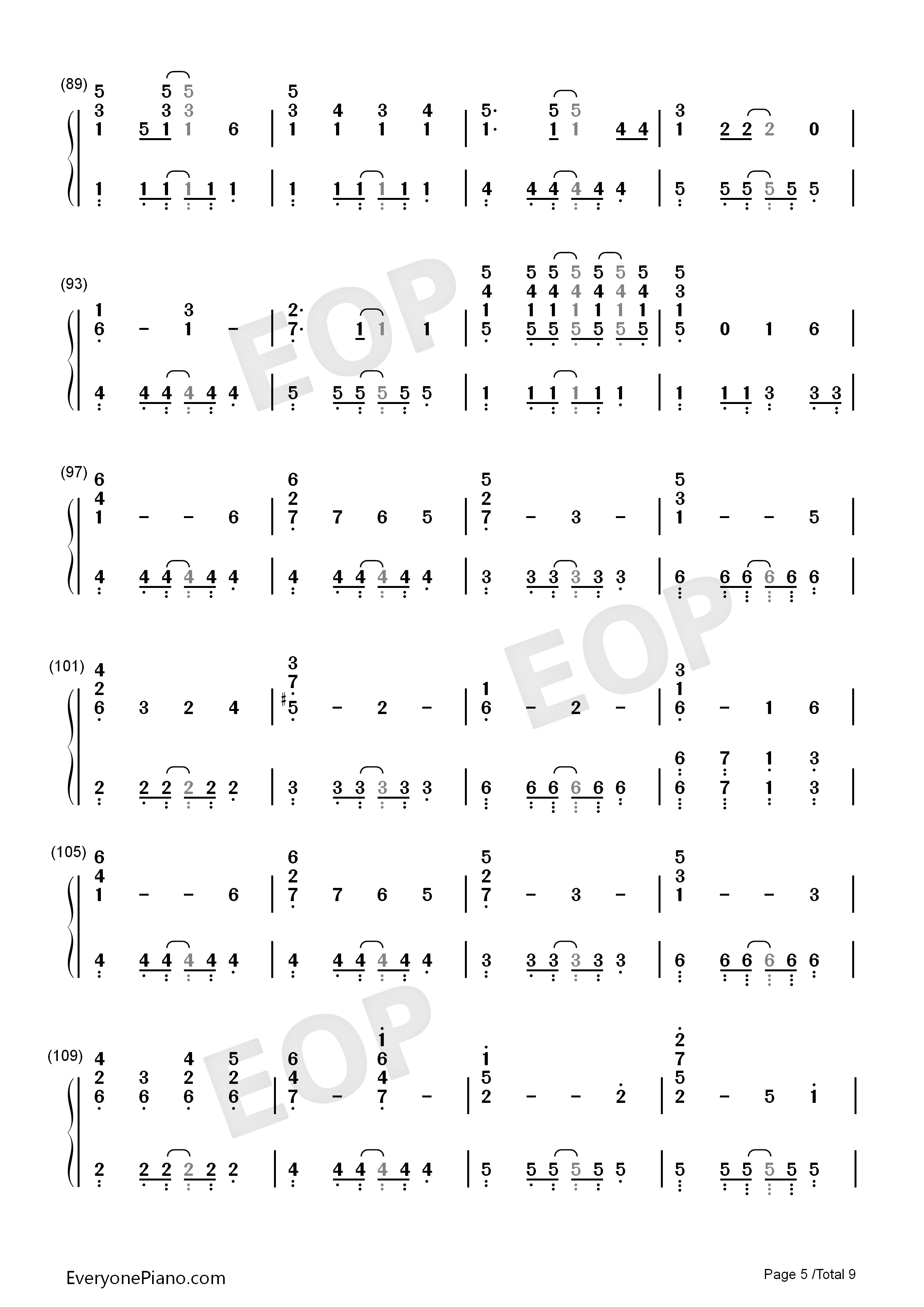 U&I钢琴简谱_平泽唯演唱
