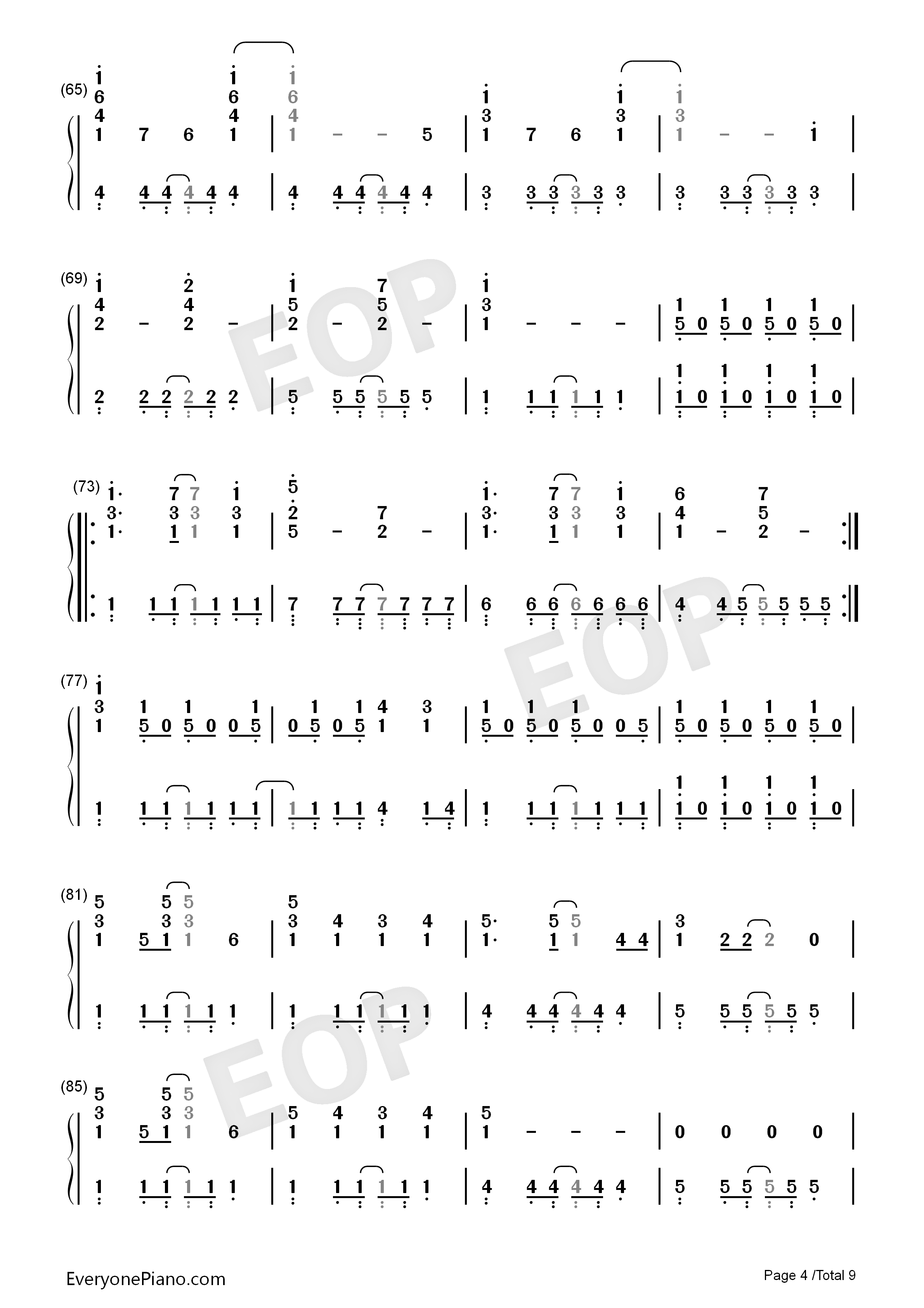 U&I钢琴简谱_平泽唯演唱