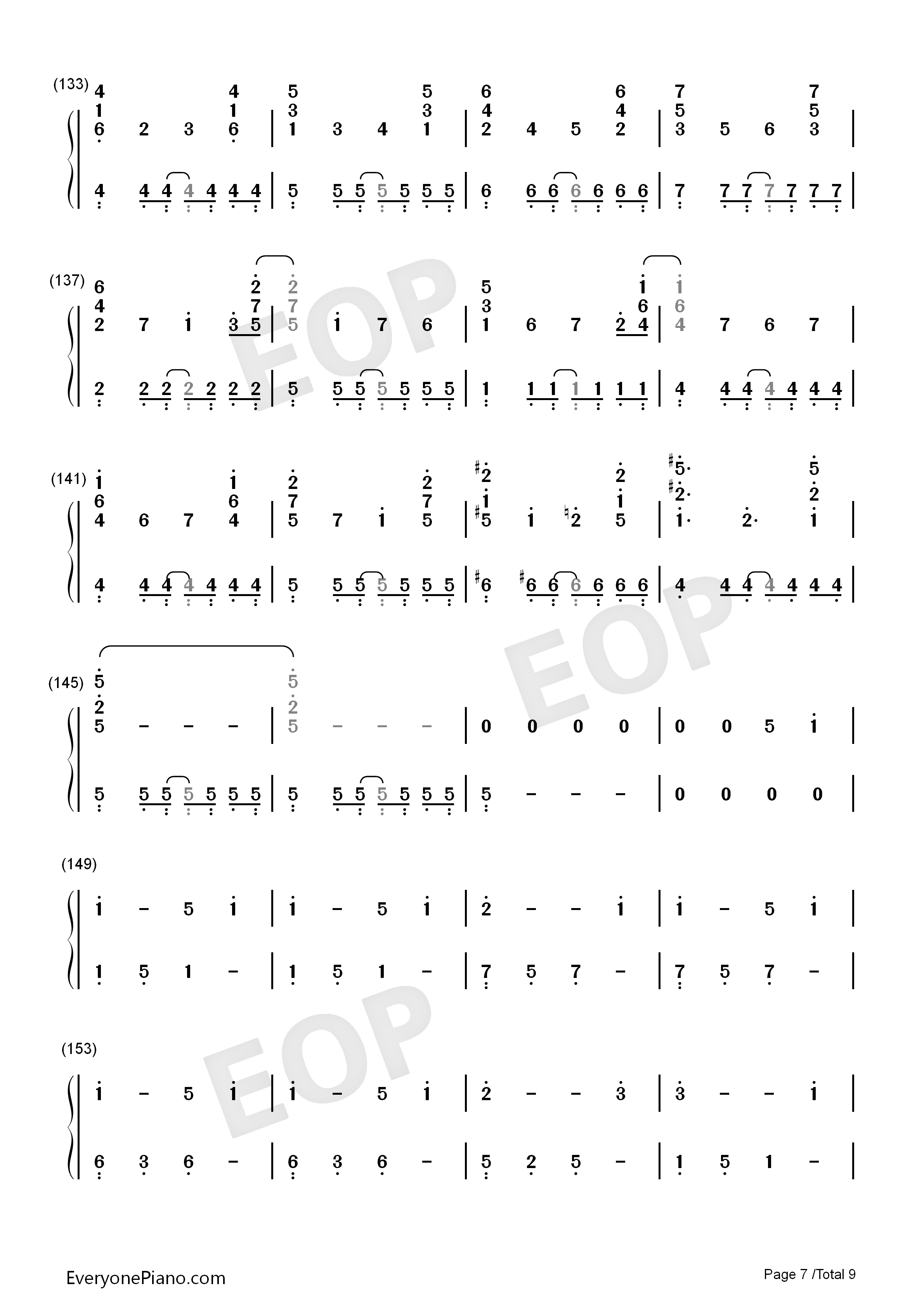 U&I钢琴简谱_平泽唯演唱