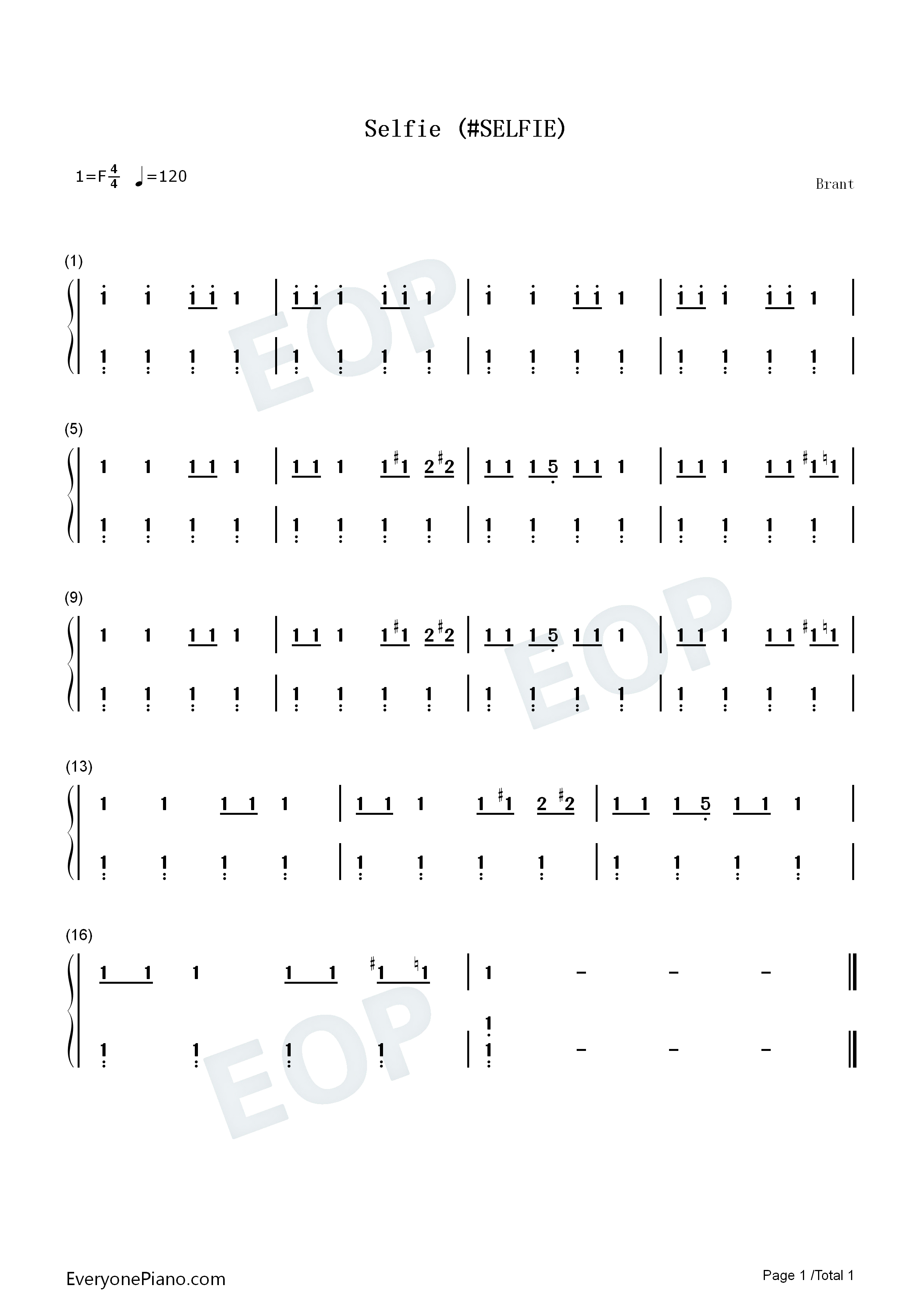 Selfie钢琴简谱_The_Chainsmokers演唱