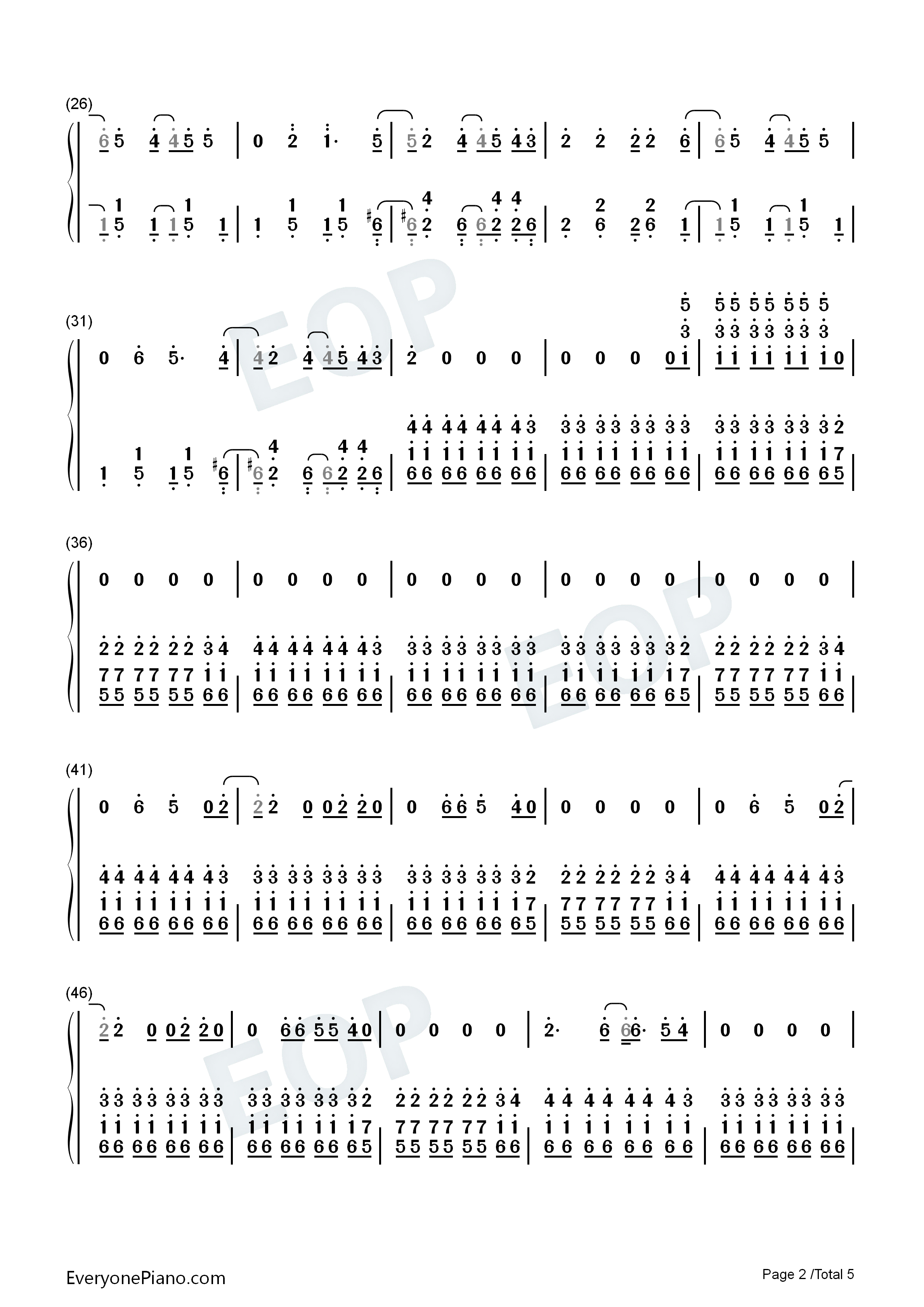 Ordinary_Love钢琴简谱_U2演唱