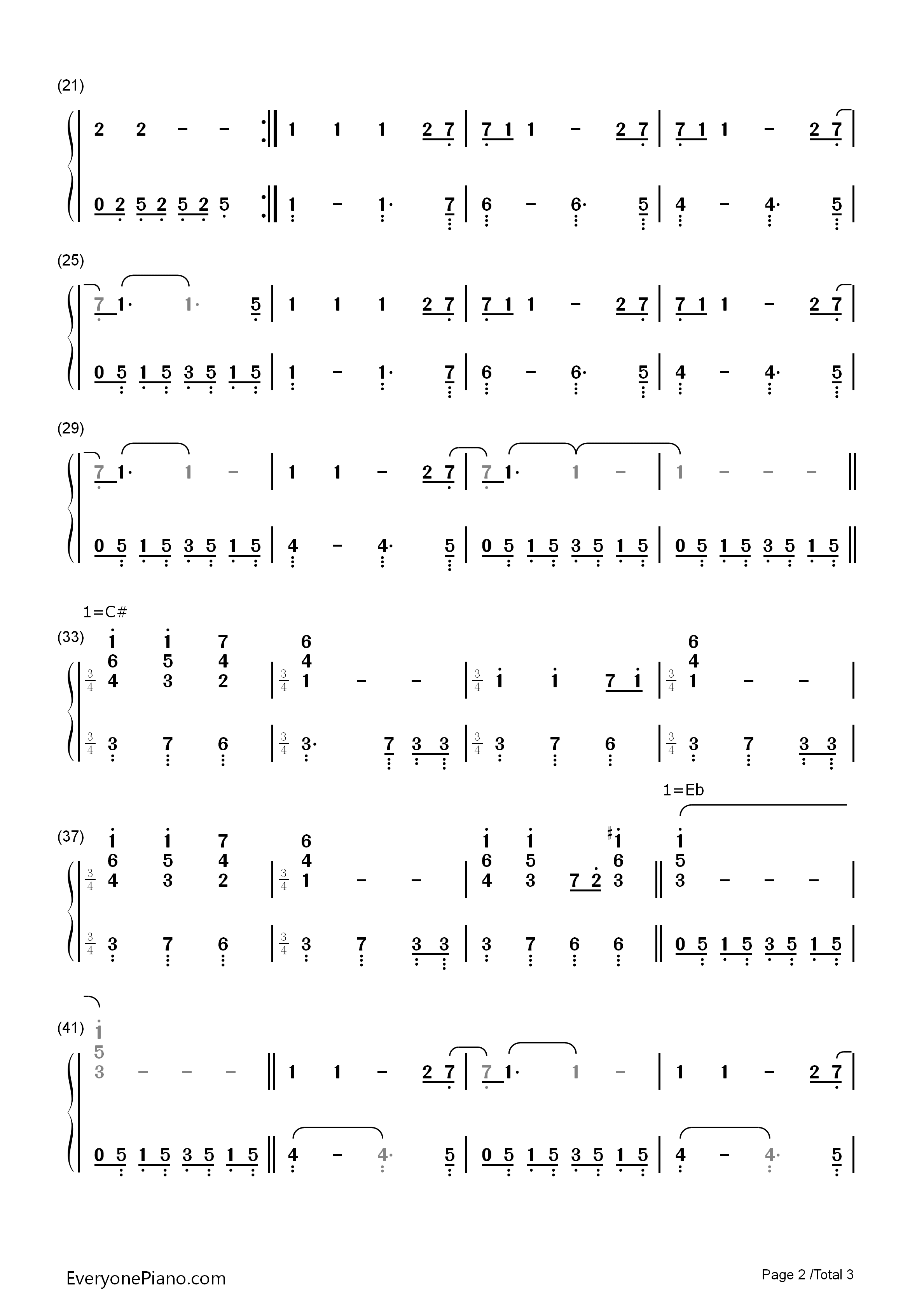 Only_Time钢琴简谱_Enya演唱