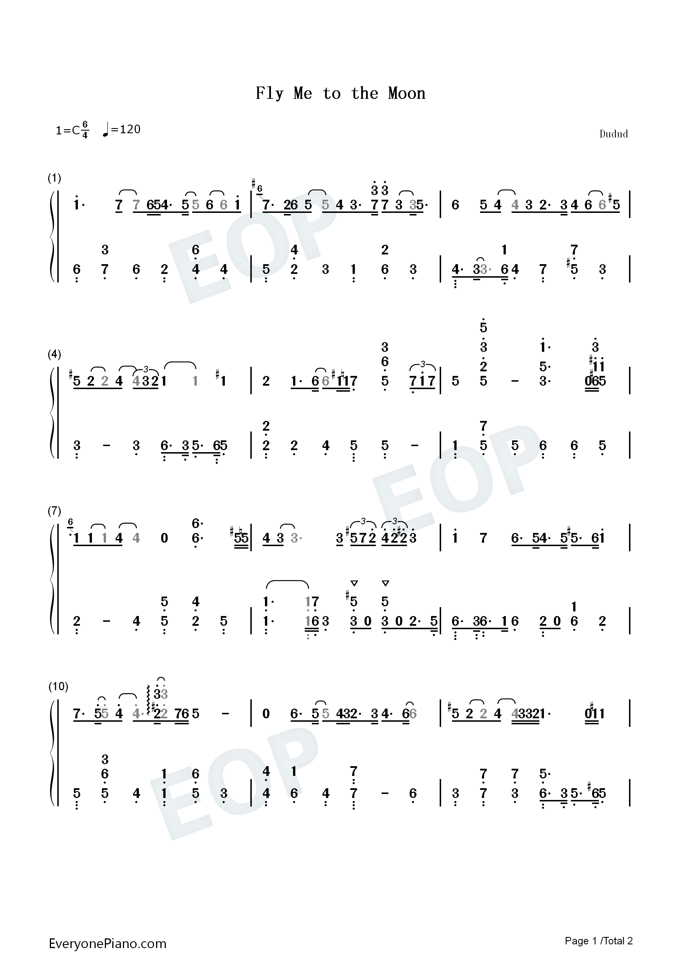 Fly_Me_to_the_Moon钢琴简谱_Bart_Howard演唱