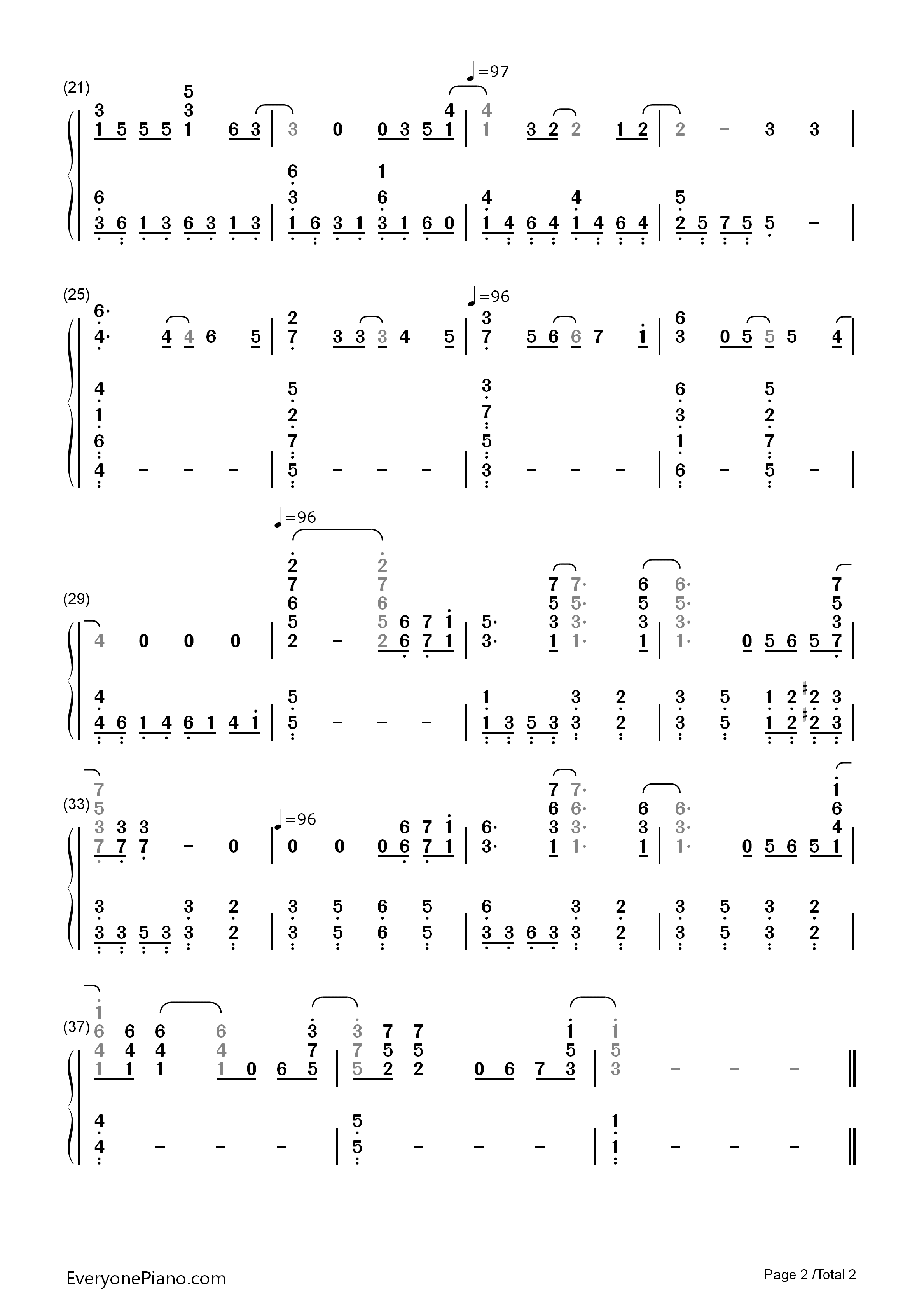 Young_Girls钢琴简谱_Bruno_Mars演唱