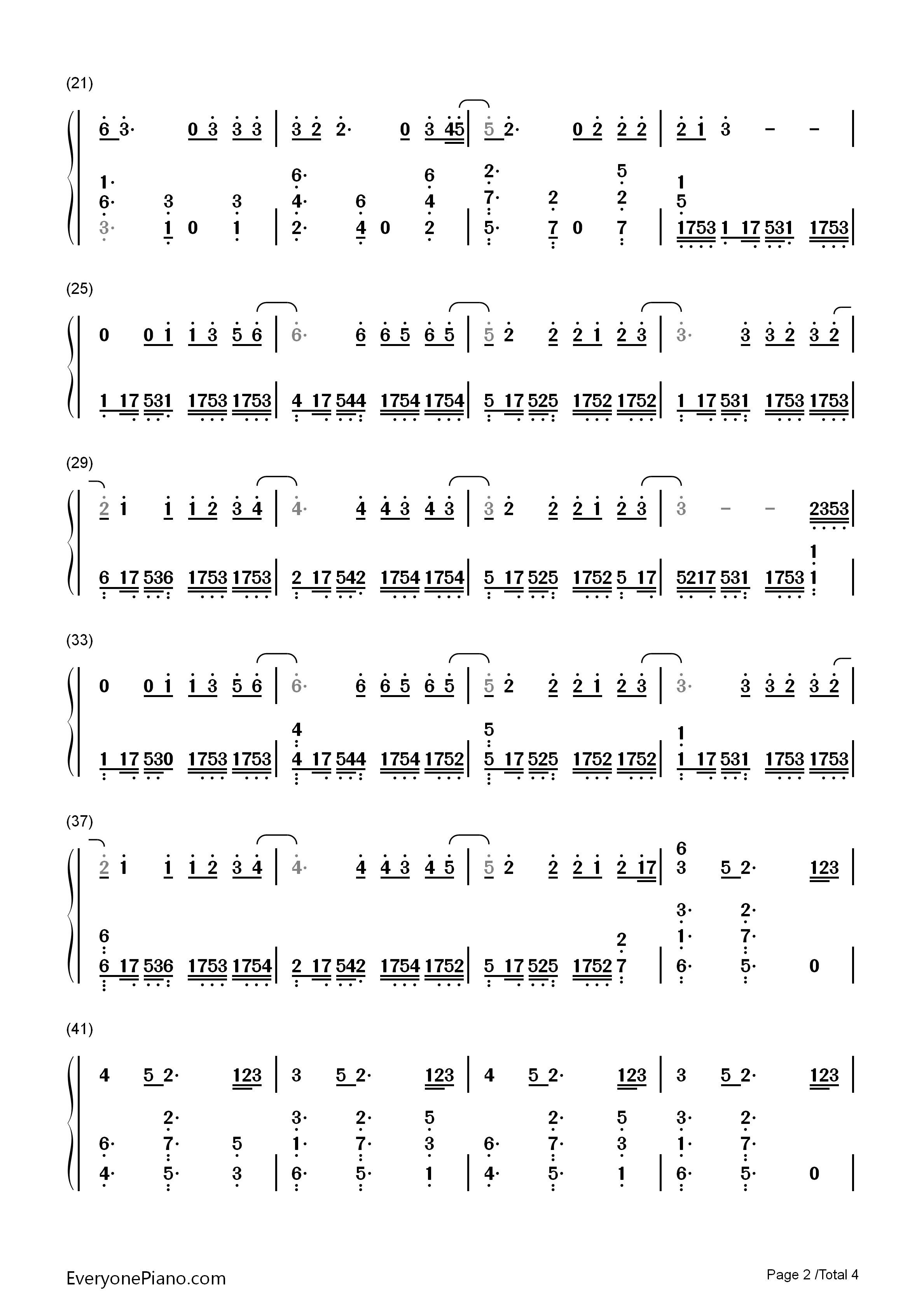 泡沫钢琴简谱_邓紫棋演唱