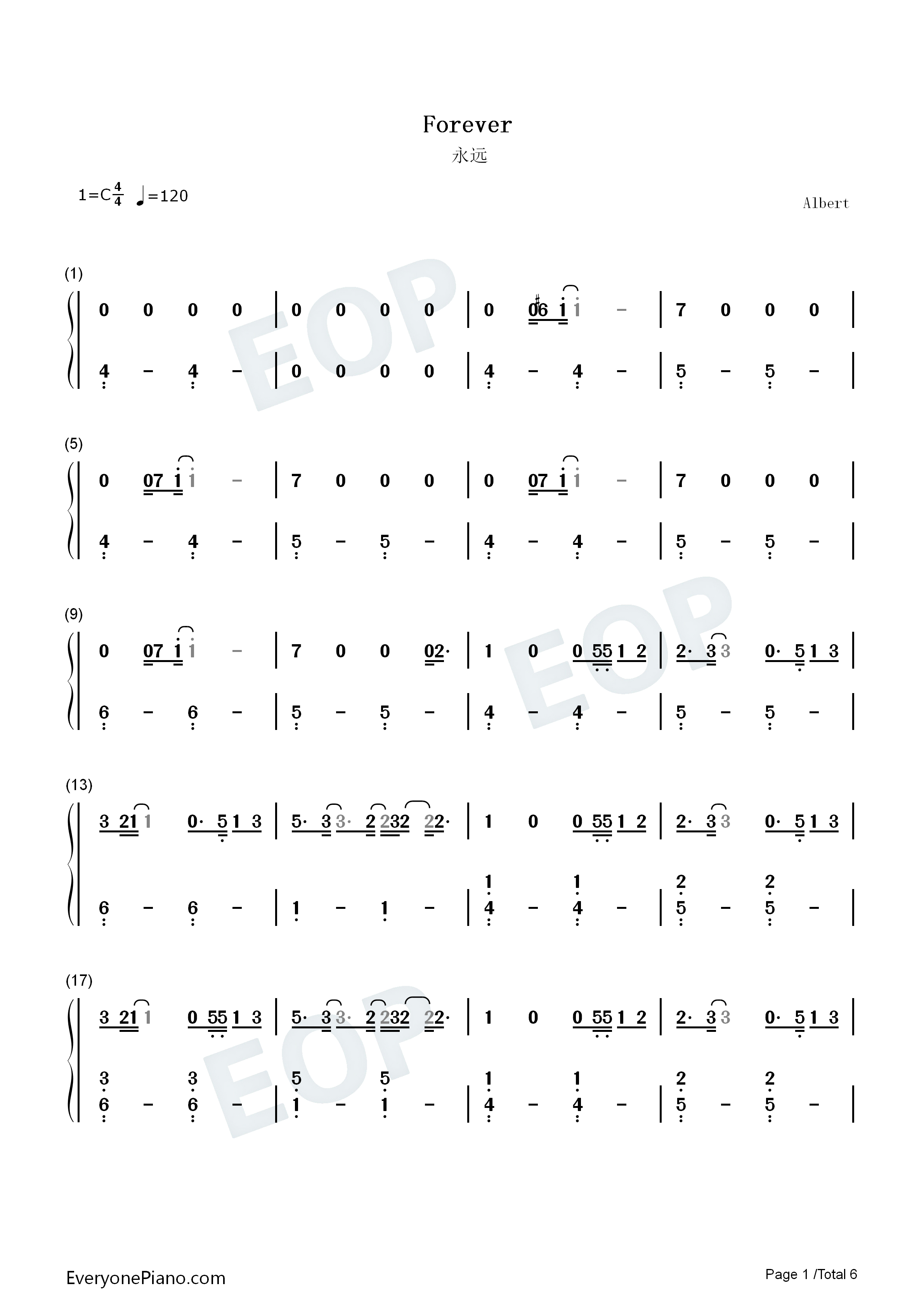 Forever钢琴简谱_Haim演唱