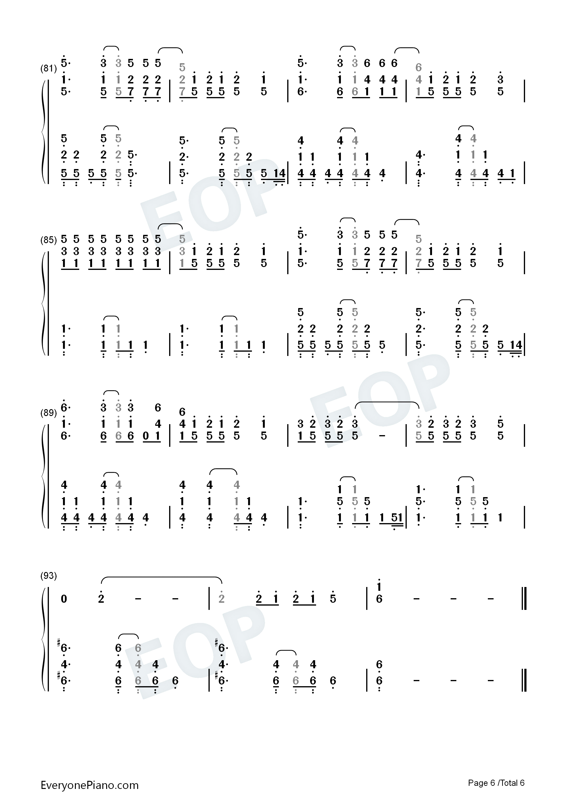 Yellow钢琴简谱_Coldplay演唱